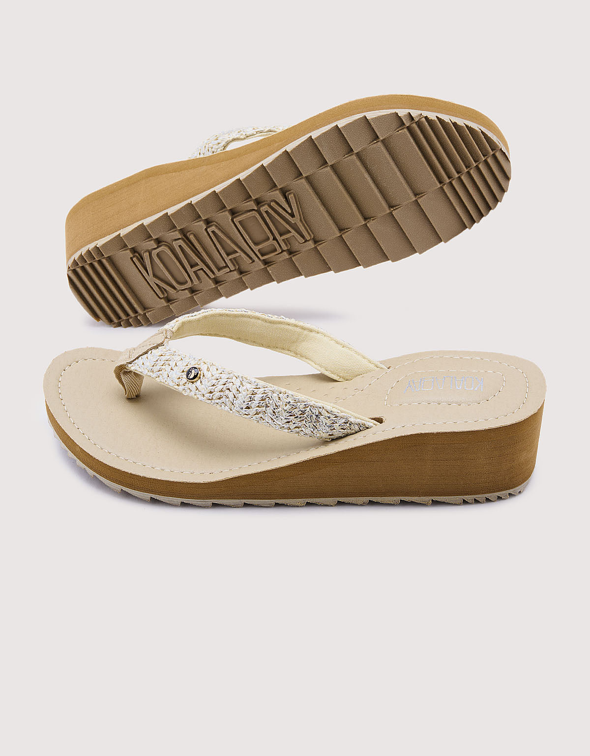 Beige Wedge Flip Flop - Levix