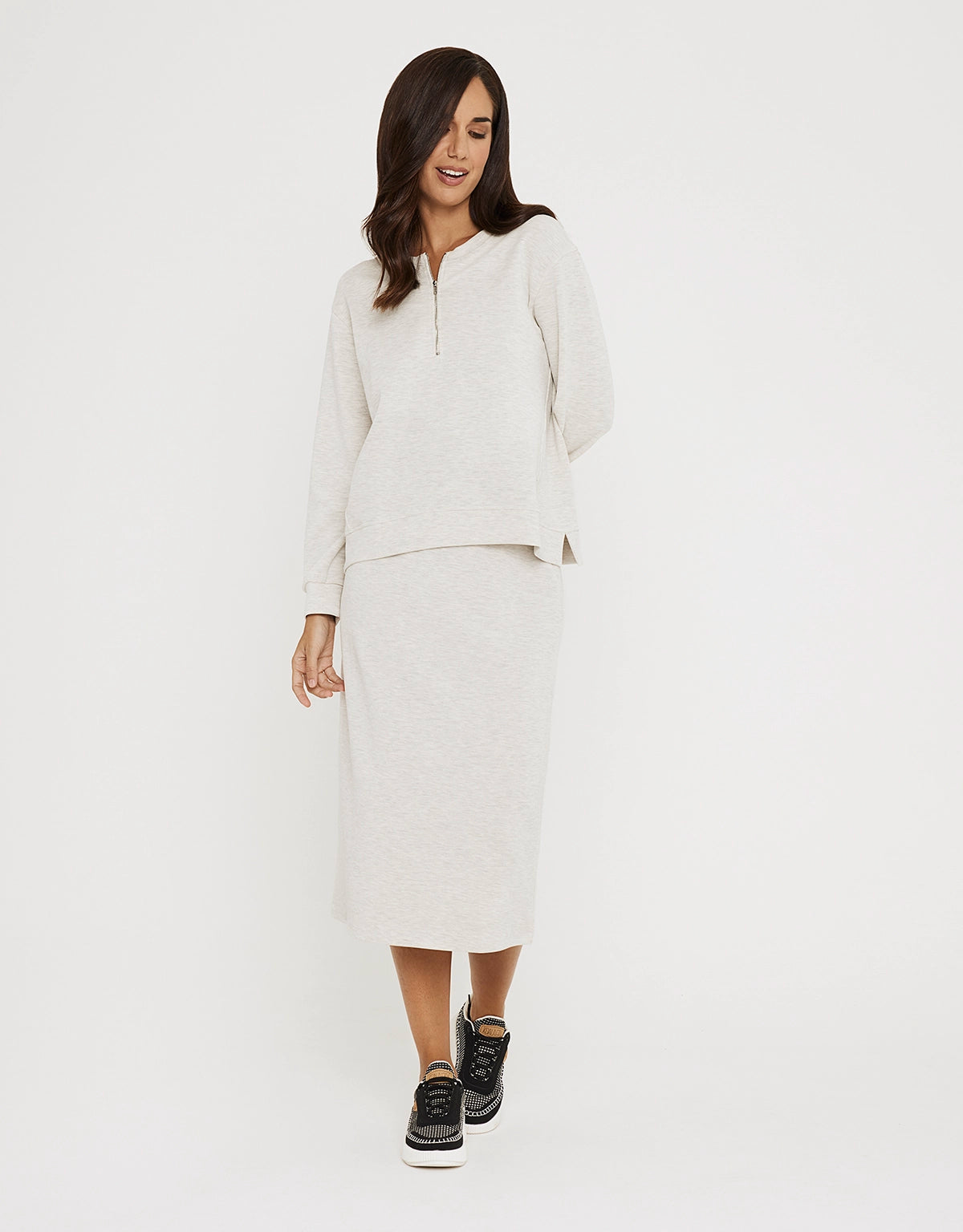 Falda Midi Gris - Rovium 