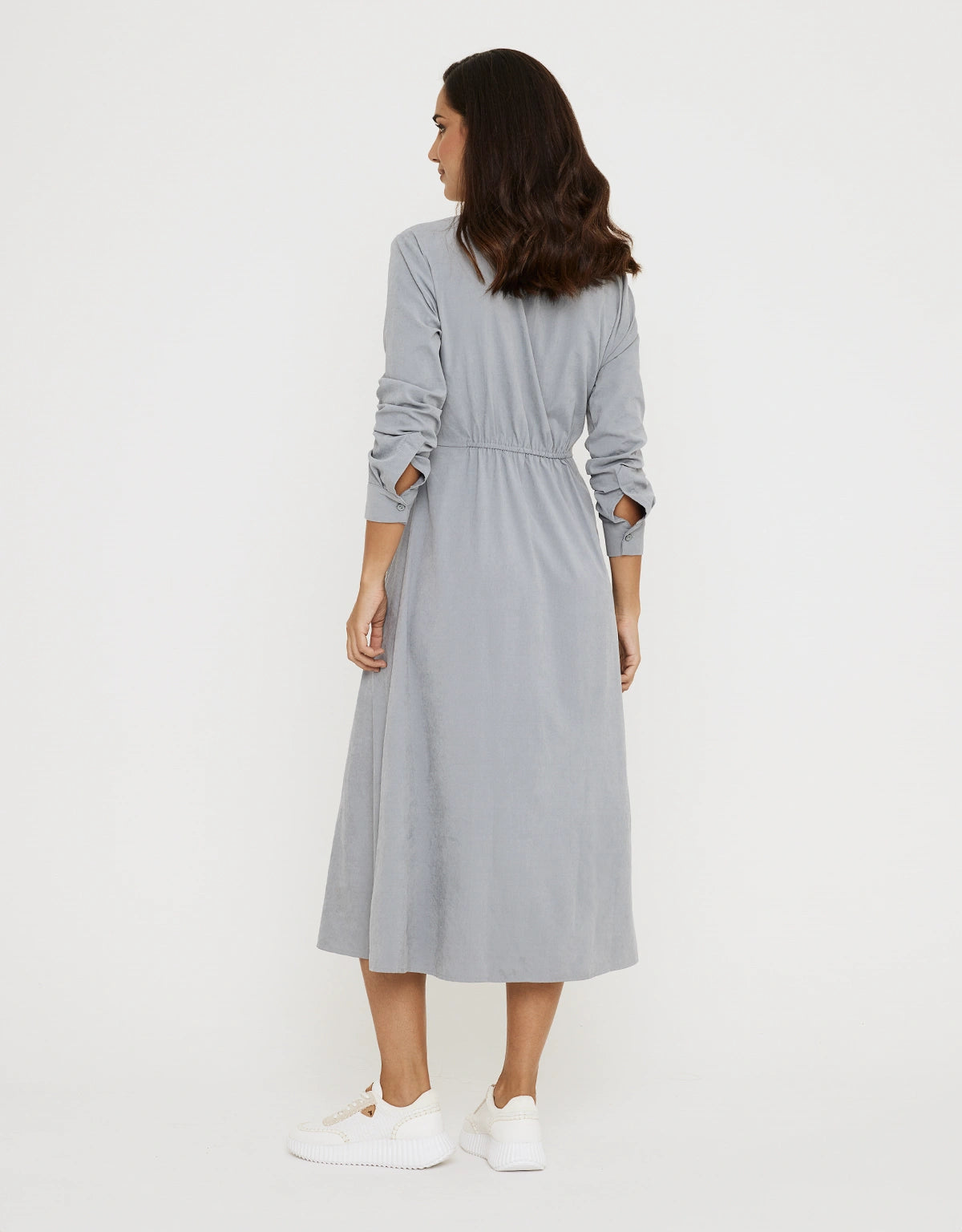 Vestido Largo Camisero Gris - Verona 