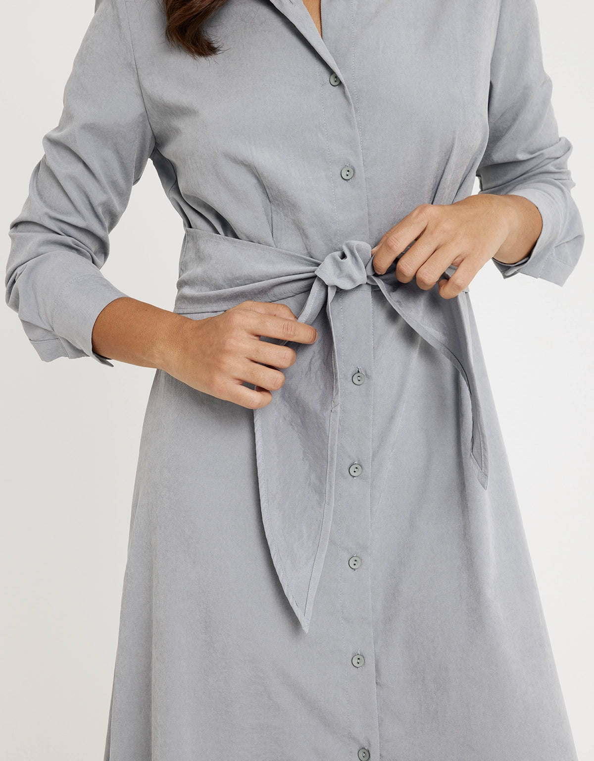 Vestido Largo Camisero Gris - Verona 