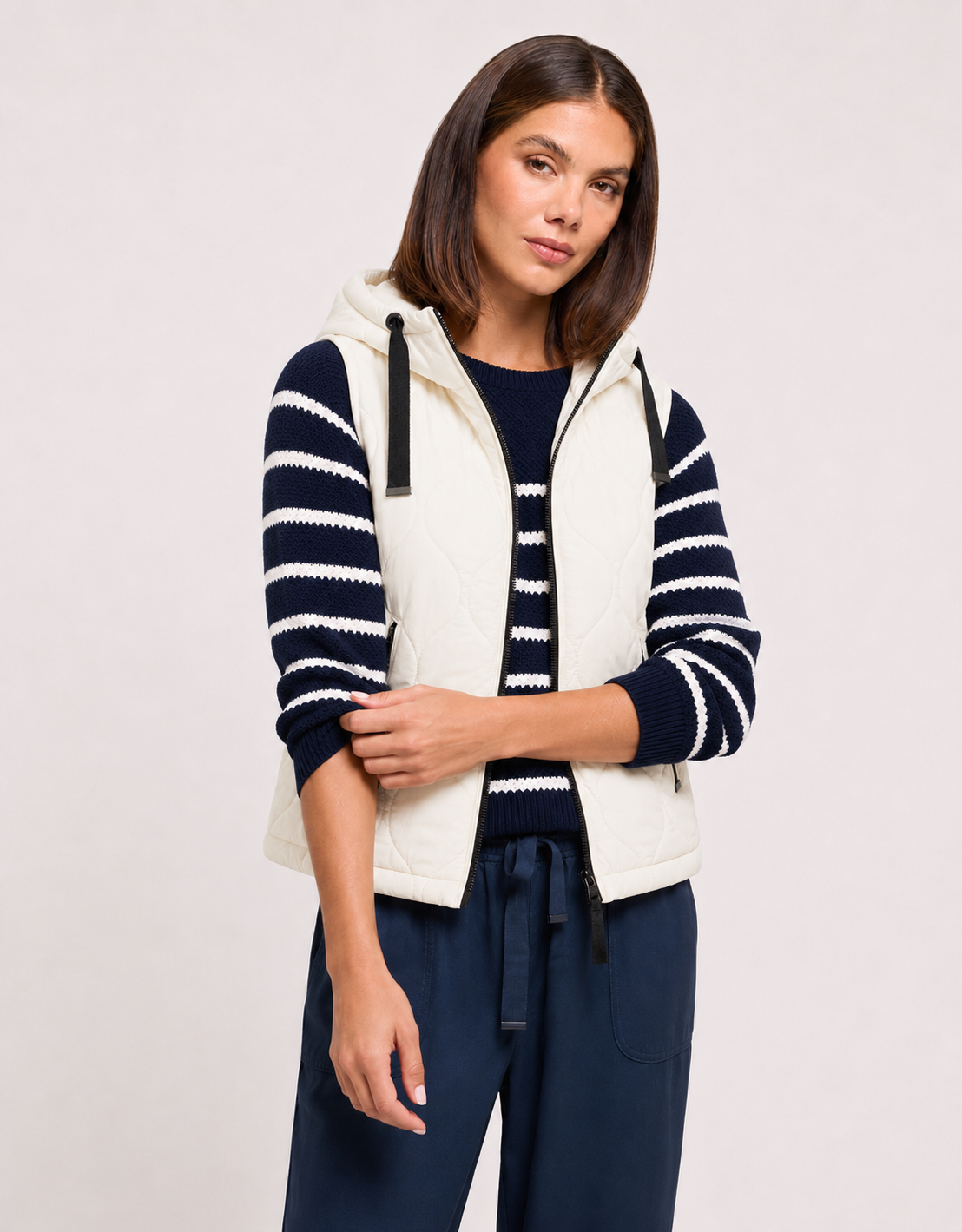White Quilted Gilet - Janter