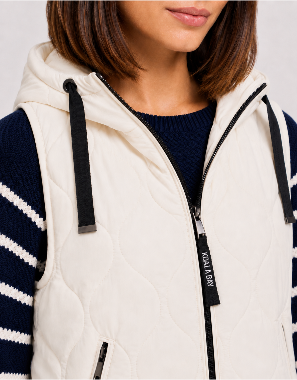 White Quilted Gilet - Janter