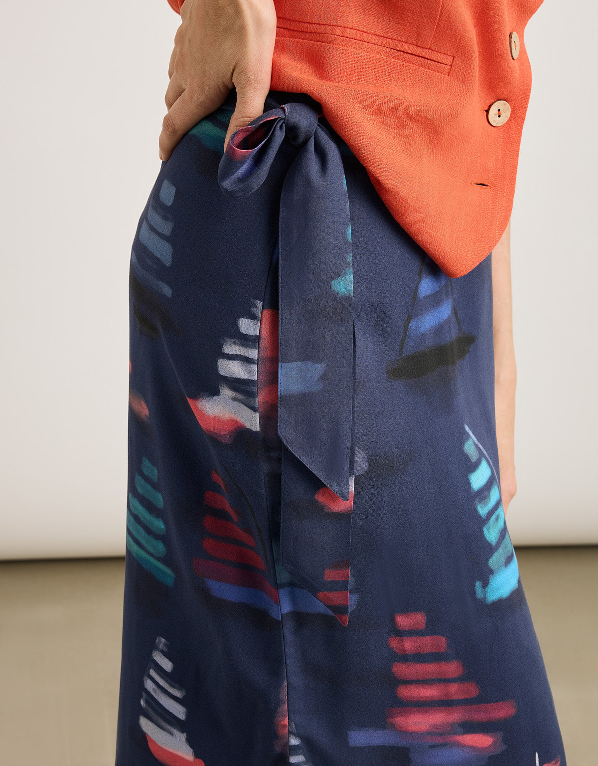 Falda Midi Azul - Viden 