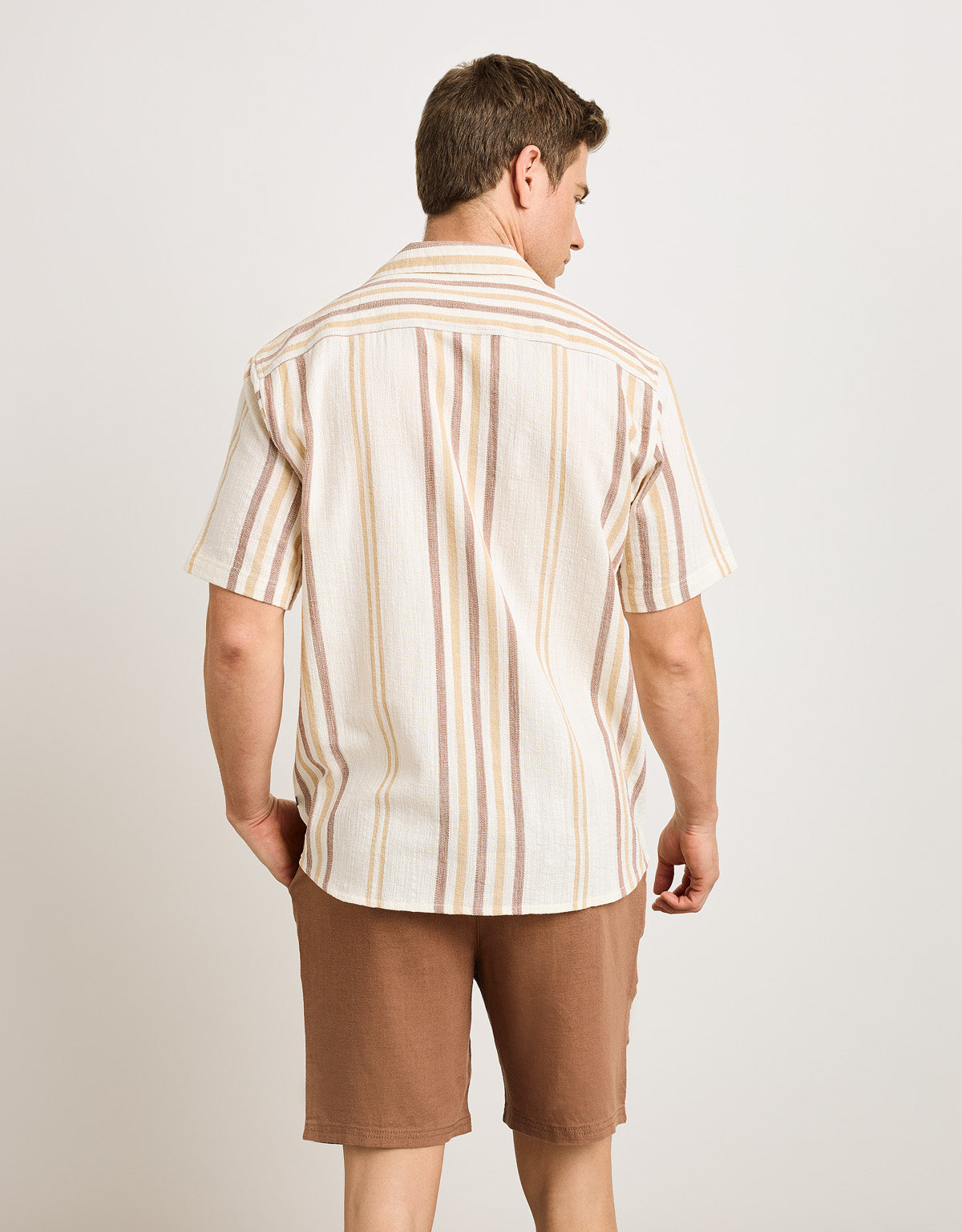Camisa Manga Corta Marrón - Isao 