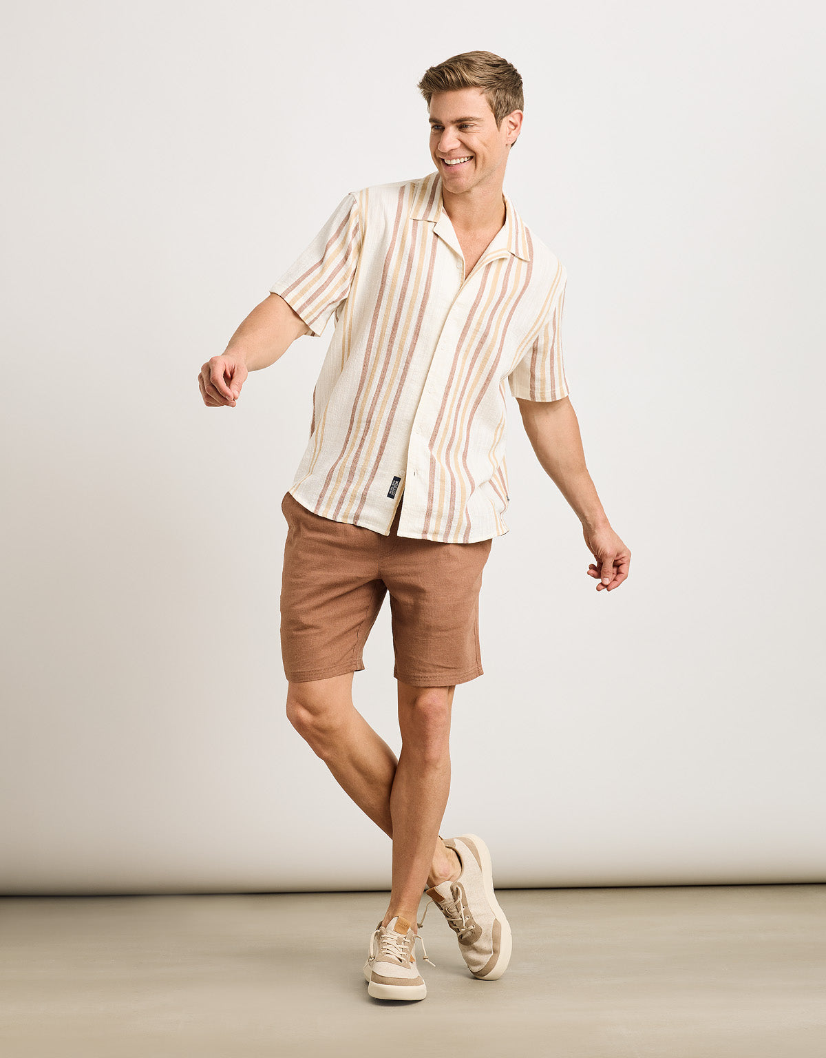 Camisa Manga Corta Marrón - Isao 