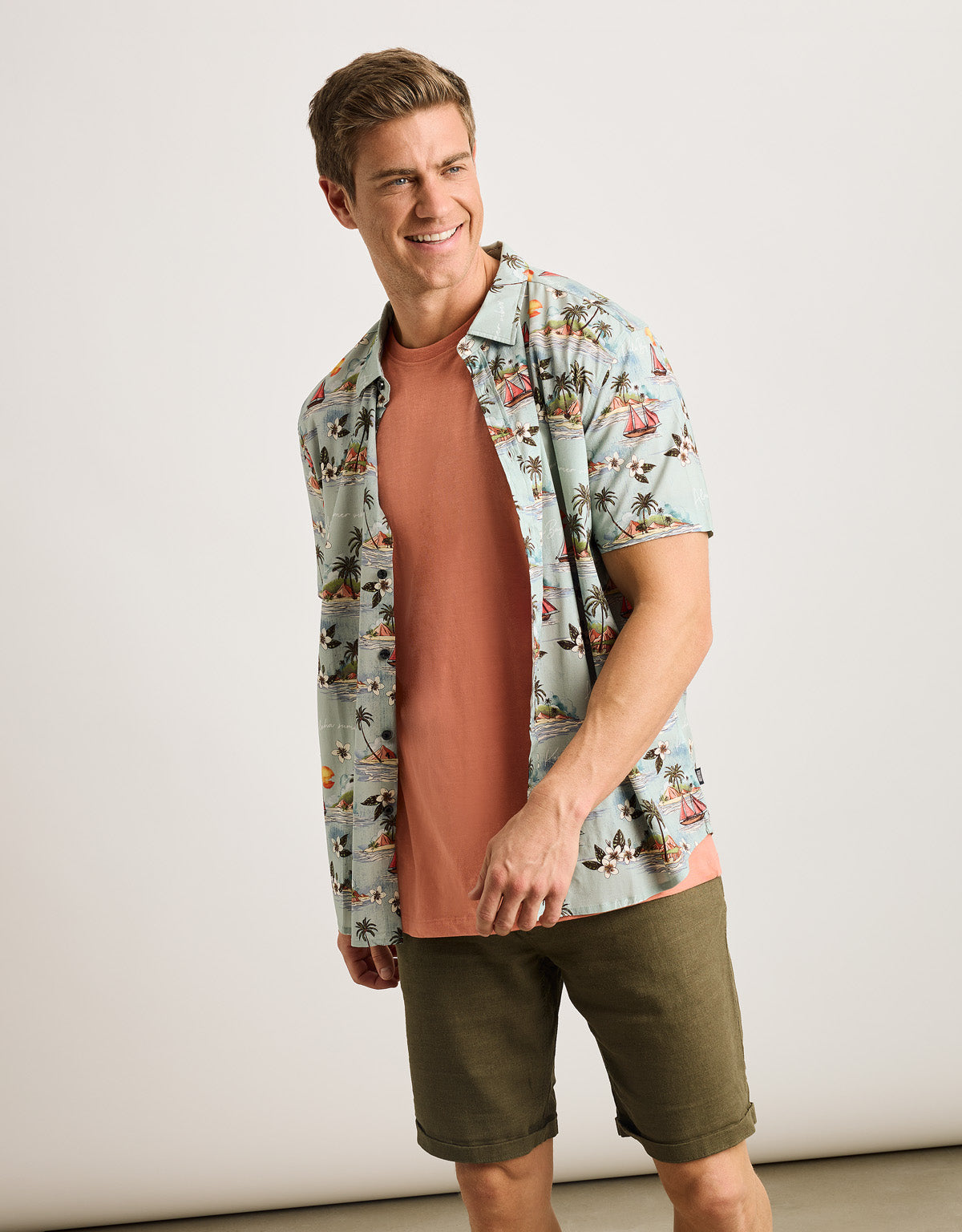 Camisa Manga Corta Azul Celeste - Cashoy 