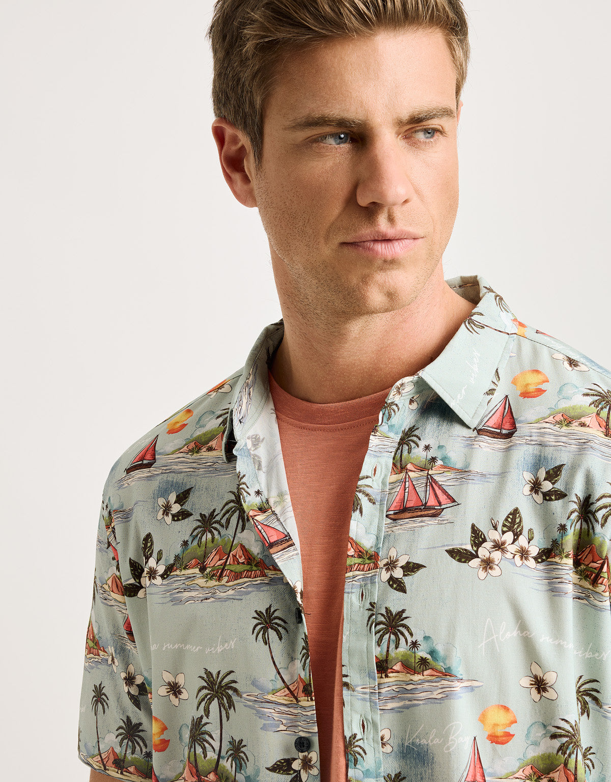 Camisa Manga Corta Azul Celeste - Cashoy 
