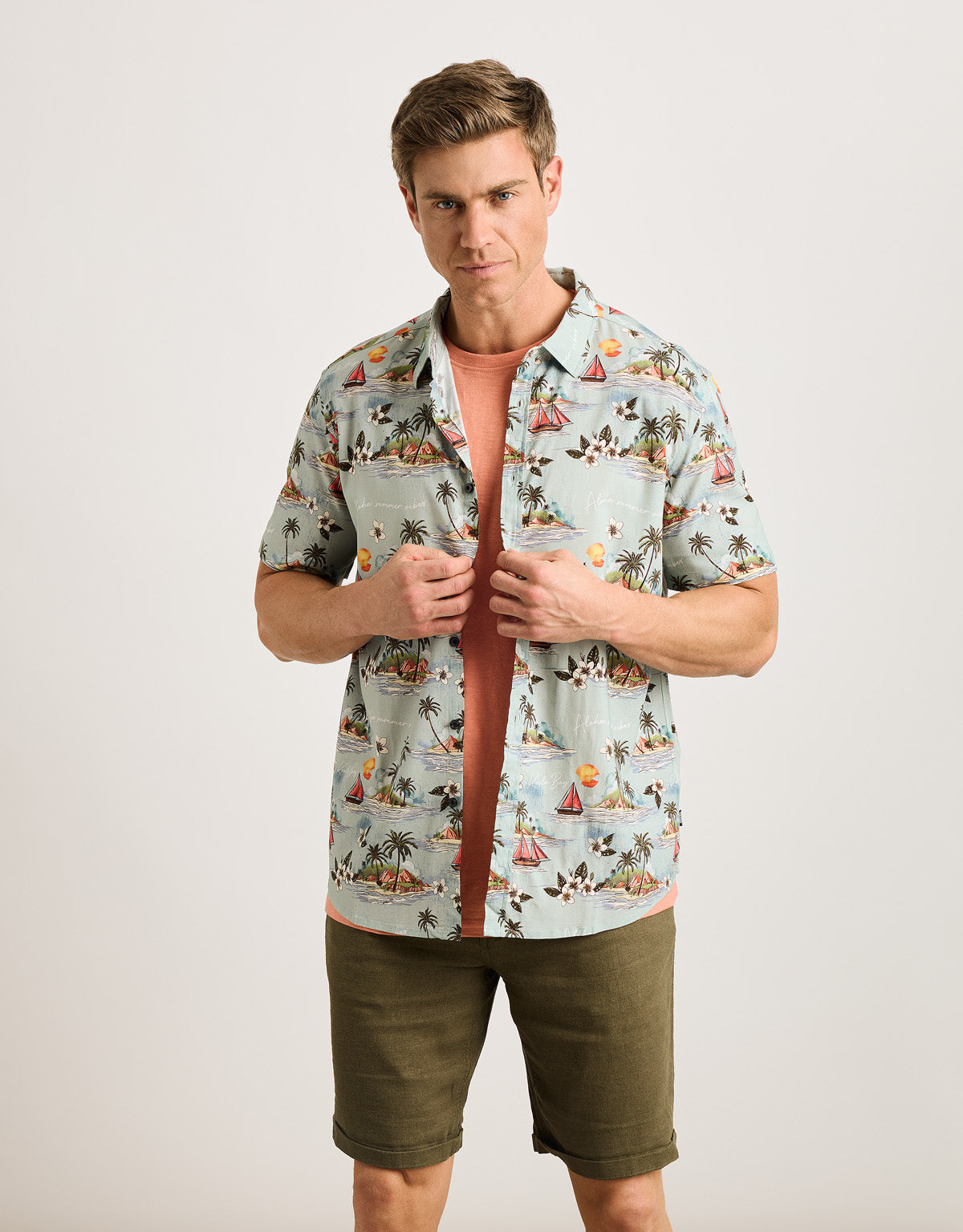 Camisa Manga Corta Azul Celeste - Cashoy 