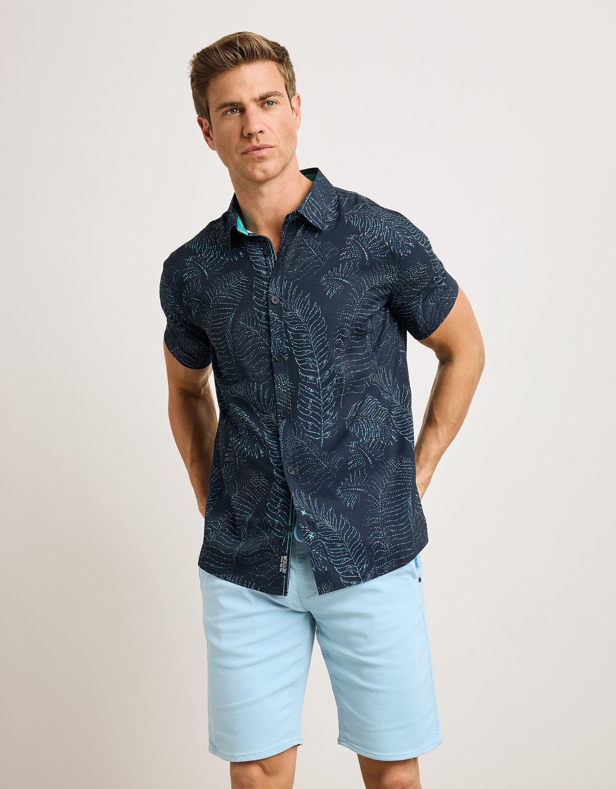 Camisa Manga Corta Azul Marino - Furaira 