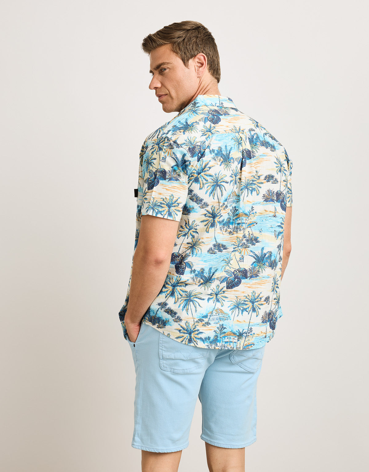 Camisa Manga Corta Azul - Ruspel 