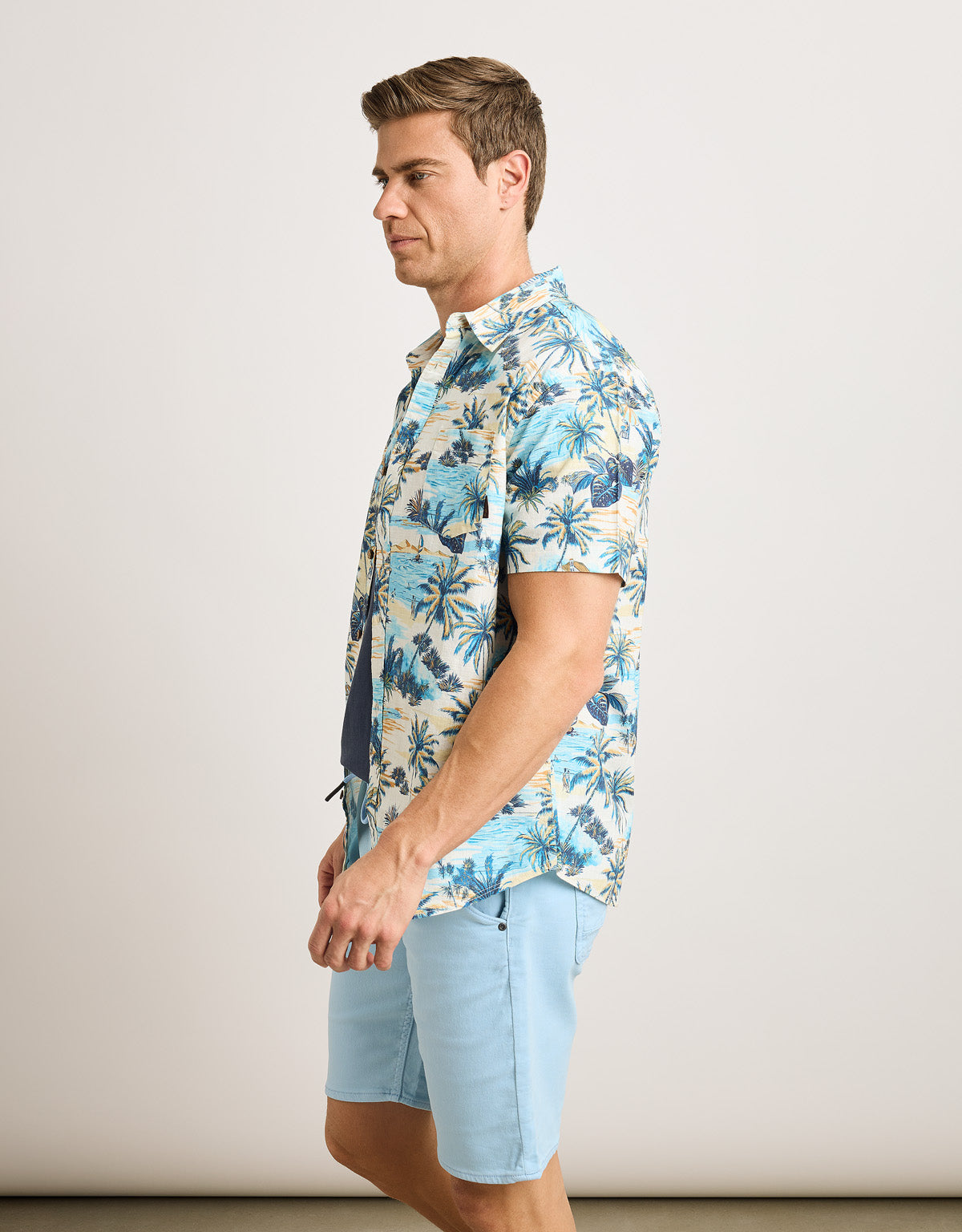 Camisa Manga Corta Azul - Ruspel 