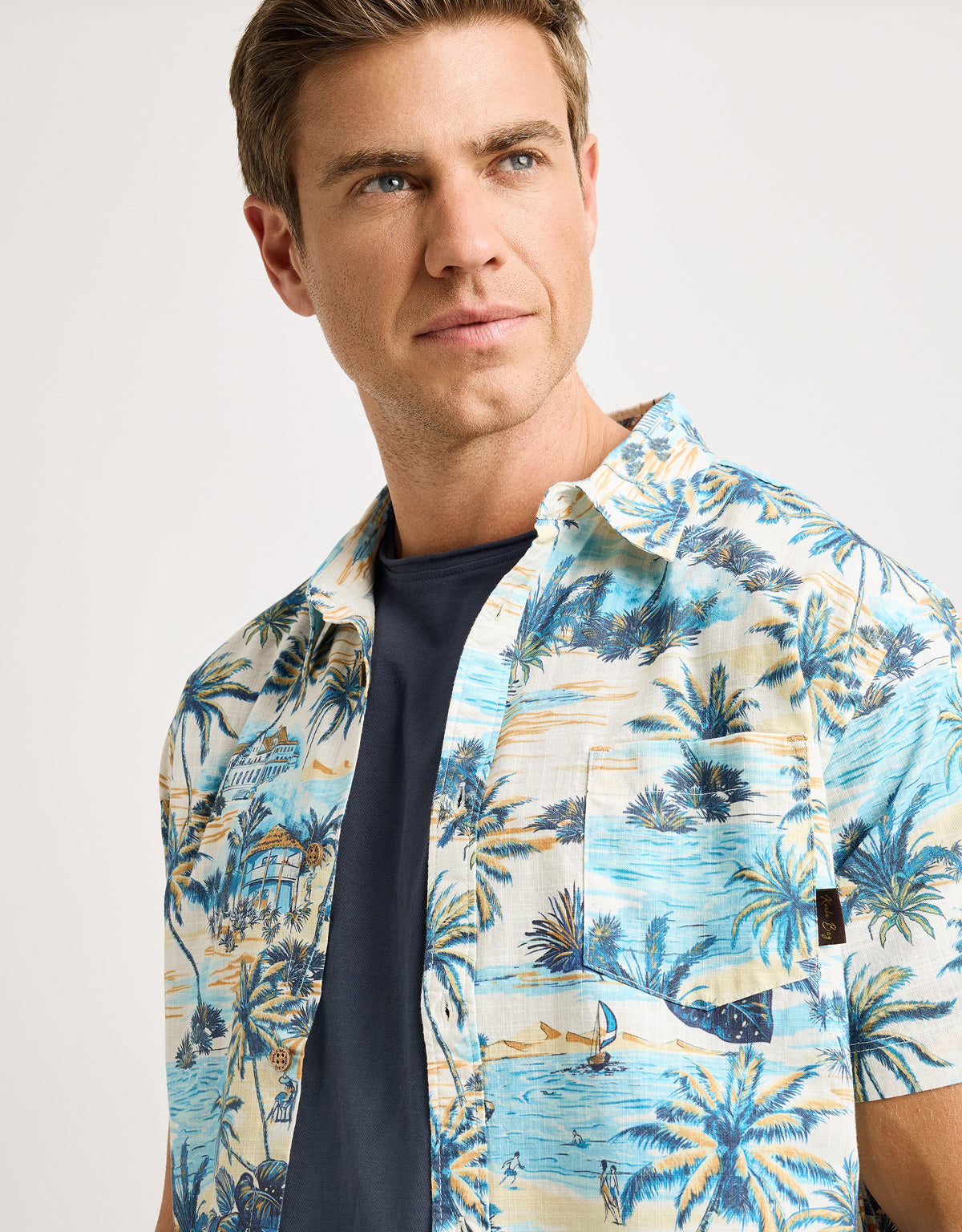 Camisa Manga Corta Azul - Ruspel 