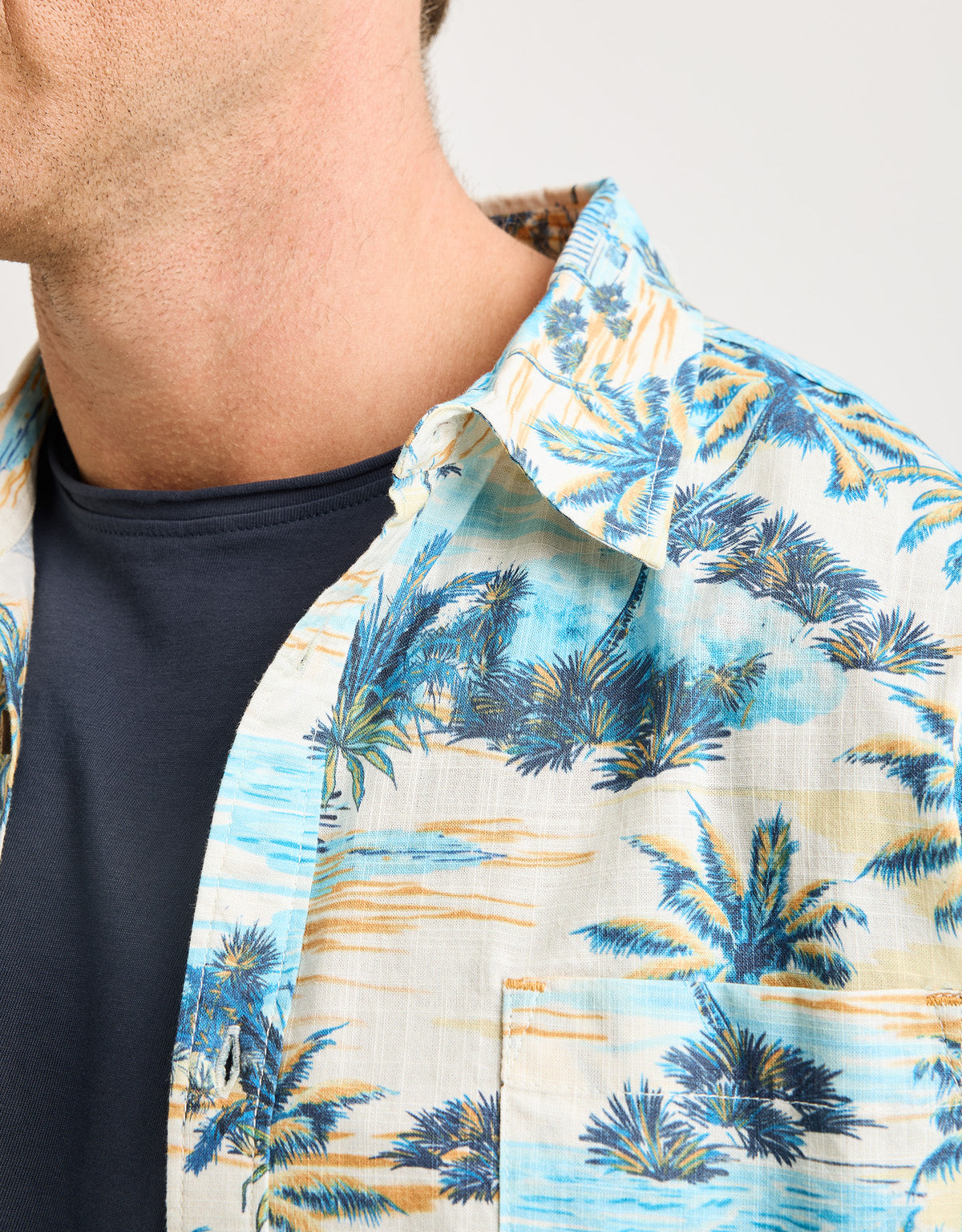 Camisa Manga Corta Azul - Ruspel 