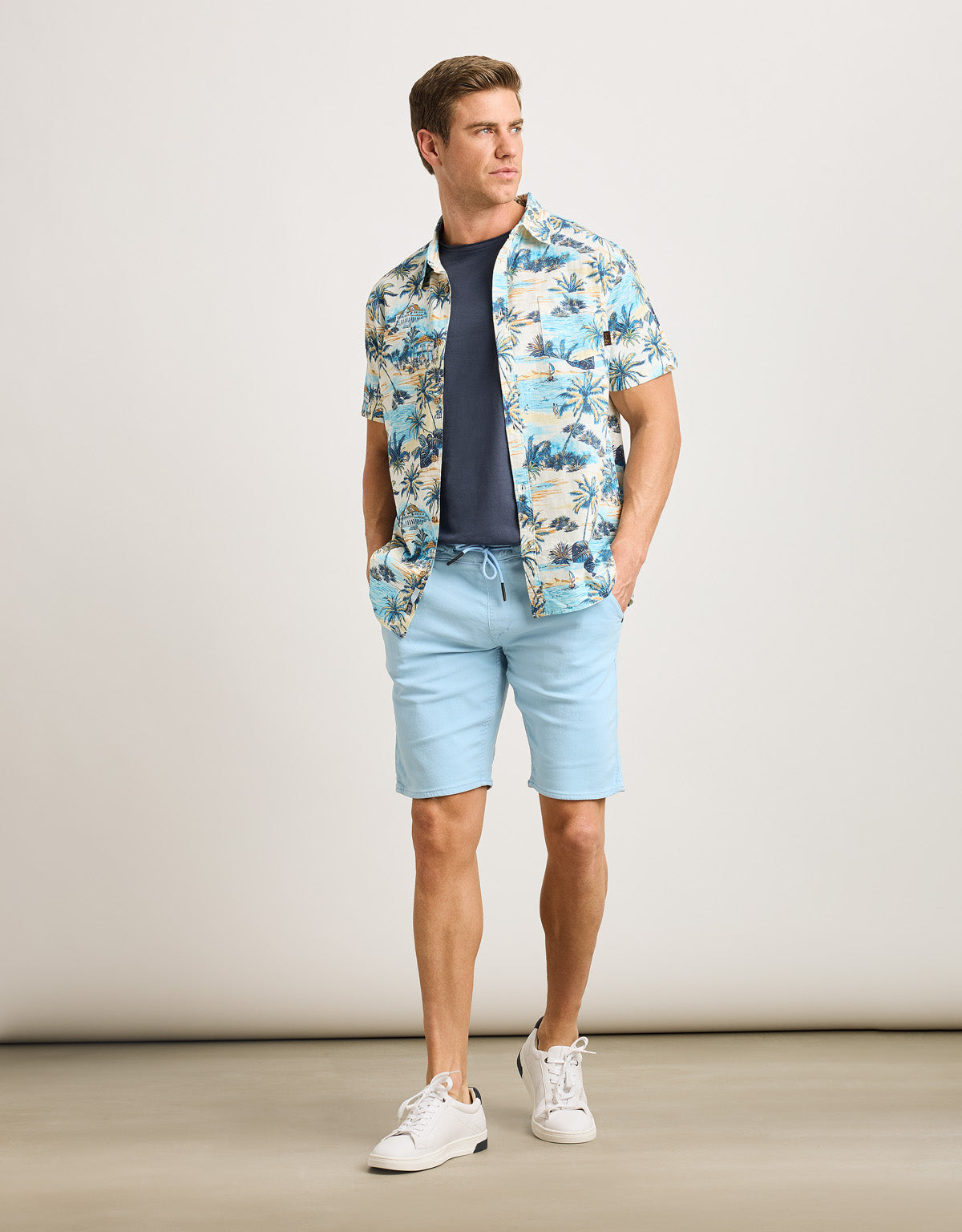 Camisa Manga Corta Azul - Ruspel 
