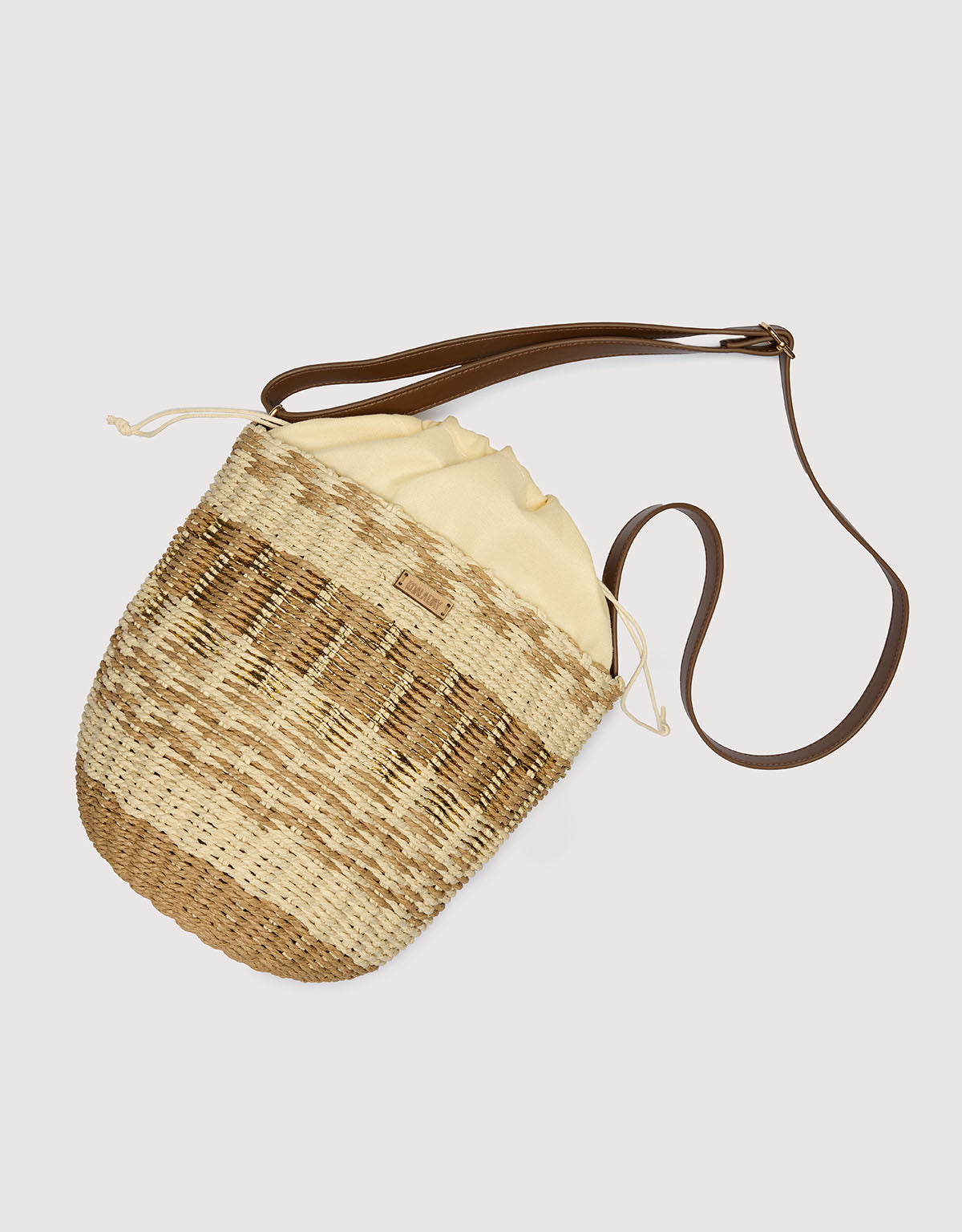 Beige Gold Crossbody Bag - Jelya
