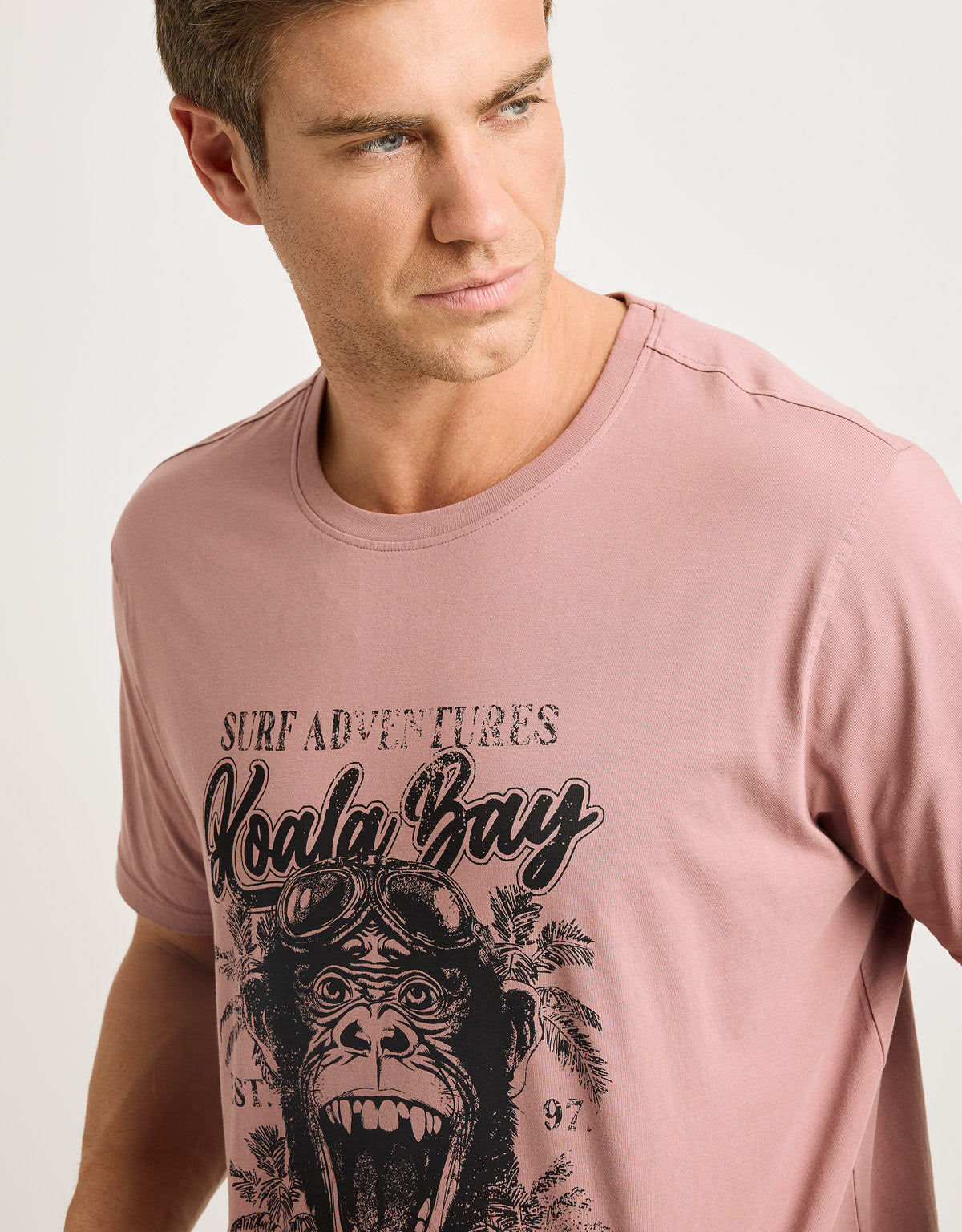 Camiseta Manga Corta Rosa Ceniza - Monquecito 