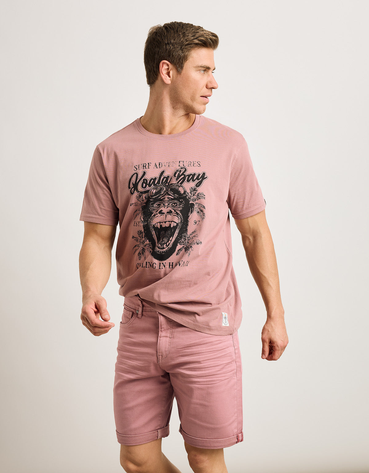 Camiseta Manga Corta Rosa Ceniza - Monquecito 