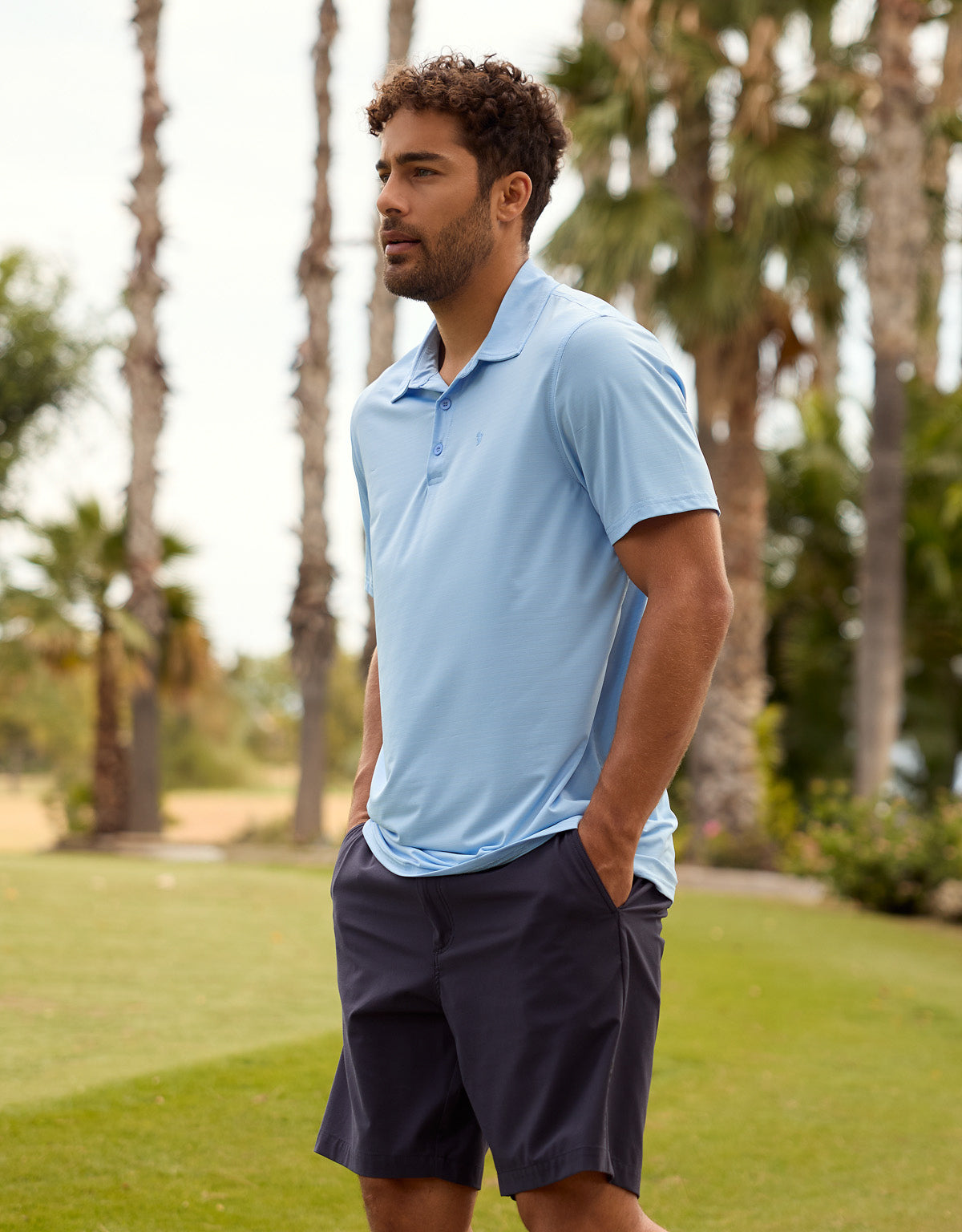 Light Blue Short Sleeve Polo - Toole