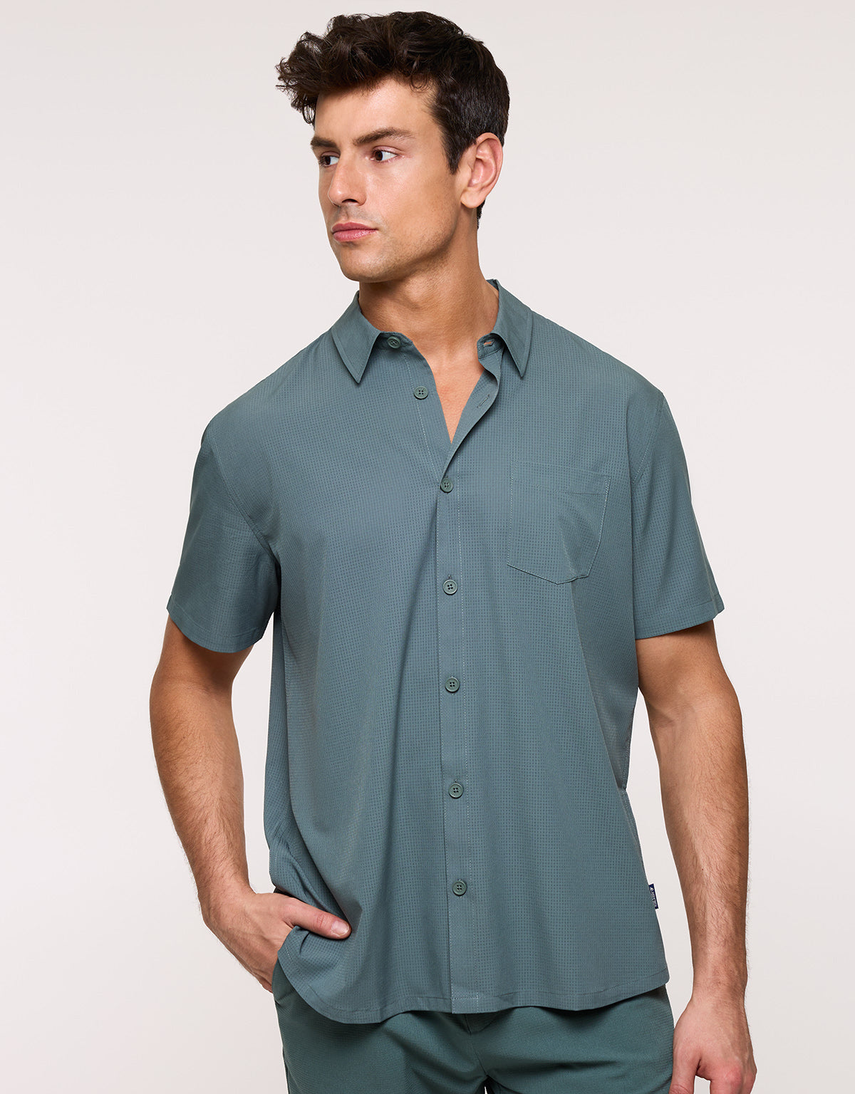 Camisa Manga Corta Verde Oscuro - Camiland 2