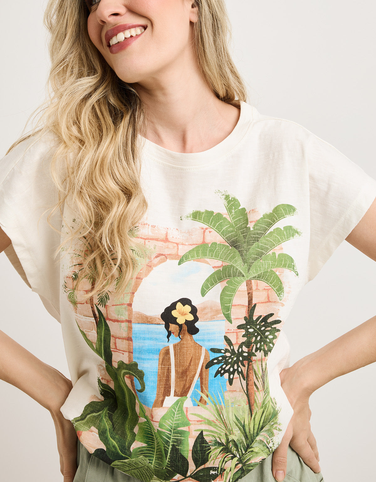 Camiseta Manga Corta Beige - Balmina 