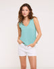 Camiseta Tirantes Detalle Calado Espalda Turquesa - Kia