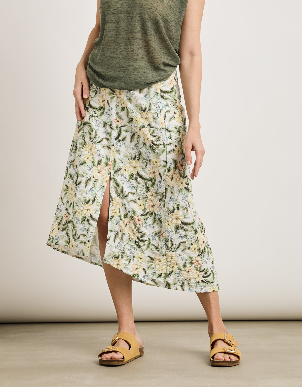 Falda Midi Amarillo - Ilche 
