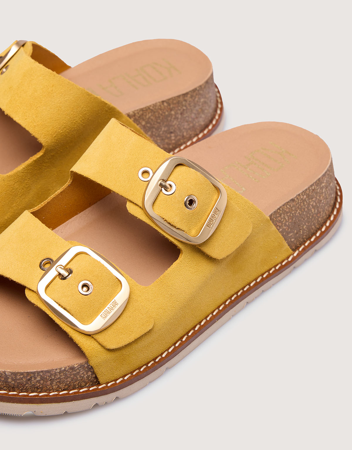 Heeled Sandal Organic Mustard Wedge - Sintran