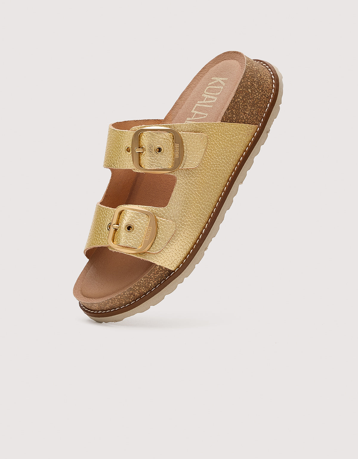 Bio Leather Gold Sandal with Wedge - Sintran