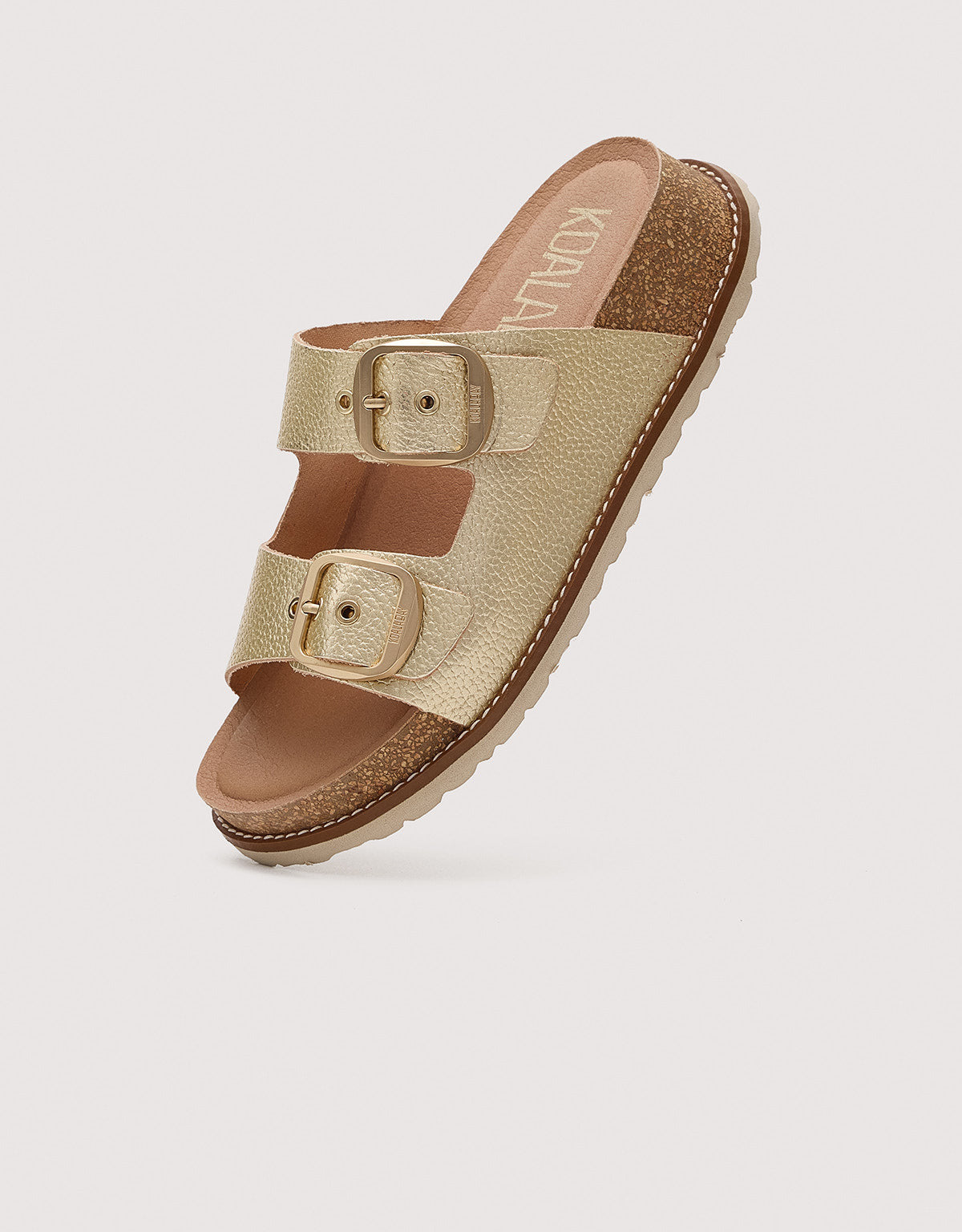 Champagne-coloured Organic Wedge Sandals - Sintran