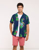 Navy Blue Short Sleeve Shirt - Cattaneo