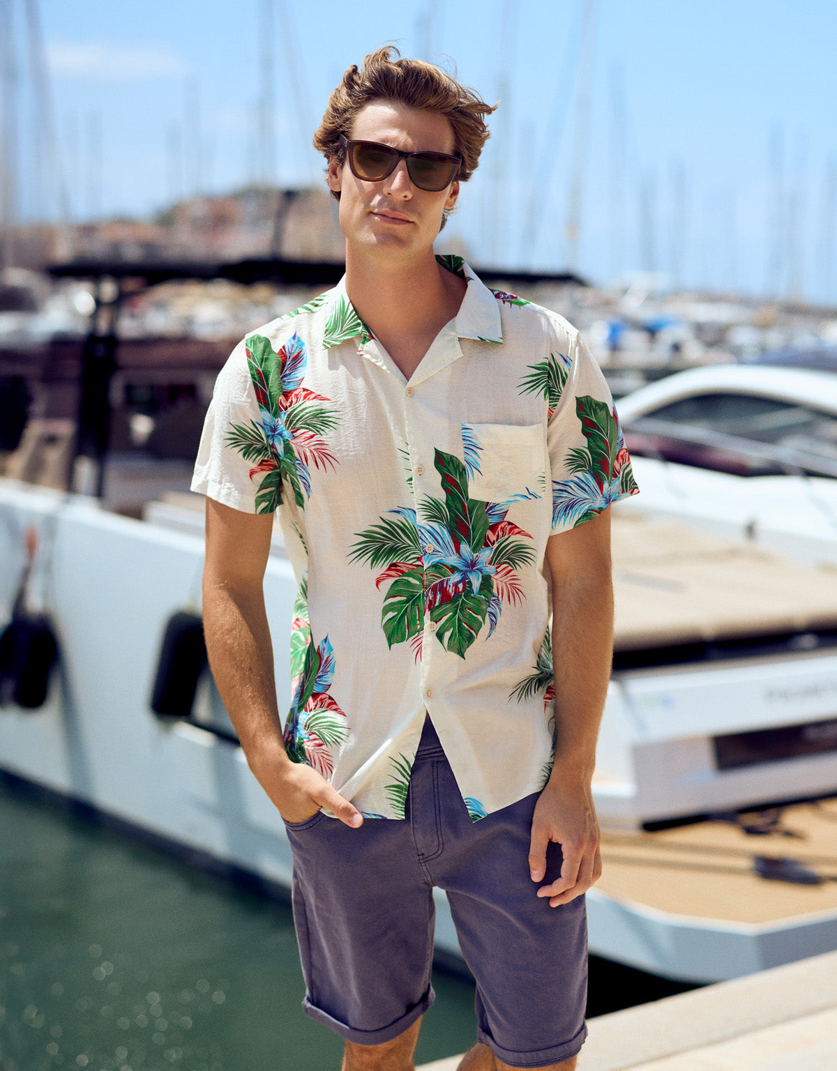 Camisa Manga Corta Beige - Cattaneo