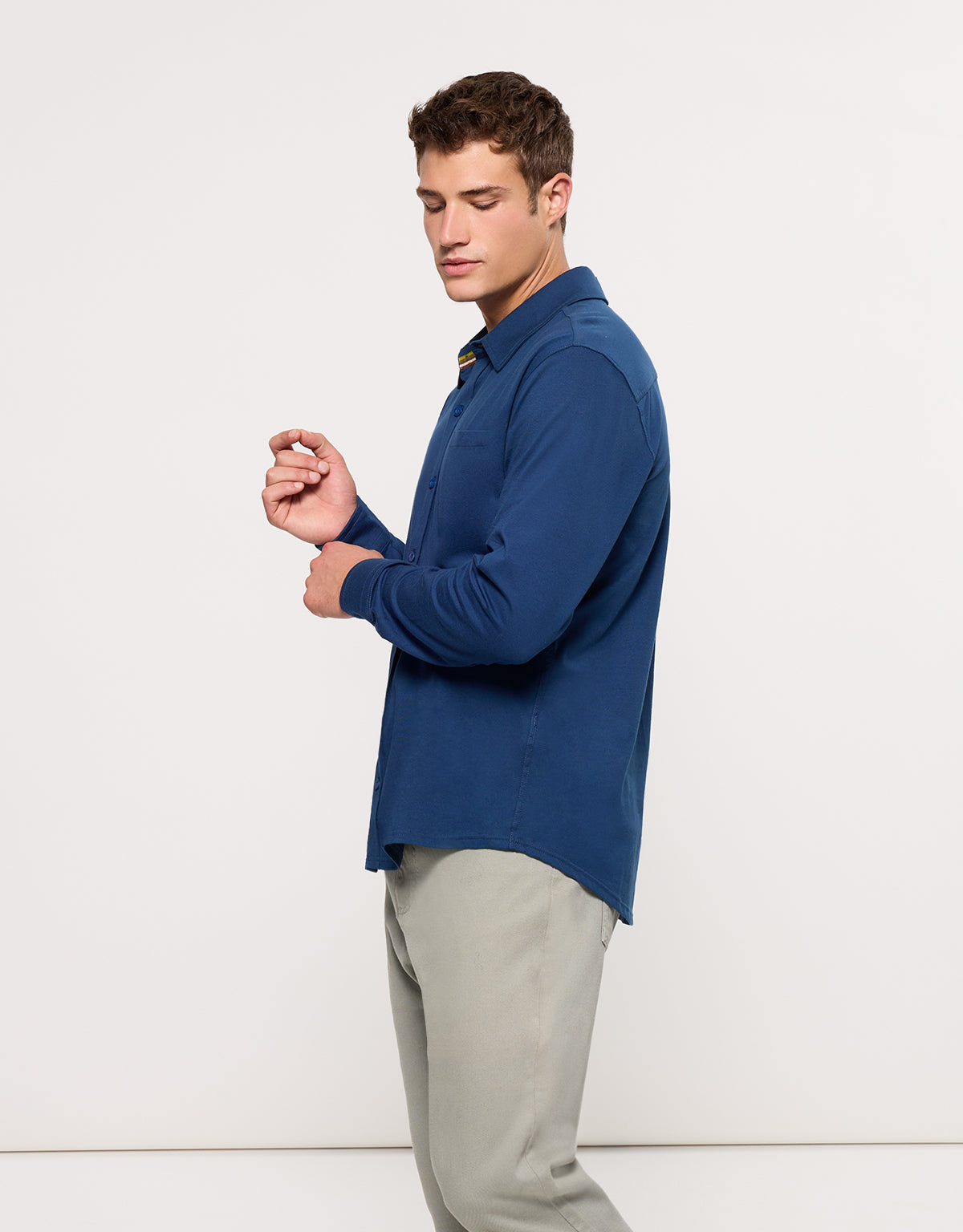 Navy Blue Long Sleeve Shirt - Niana