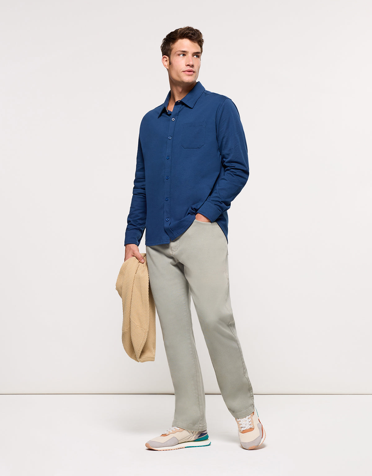 Navy Blue Long Sleeve Shirt - Niana