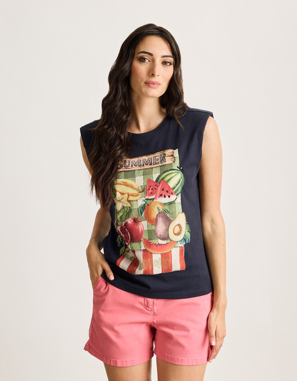 Camiseta Manga Corta Azul Marino - Bangana