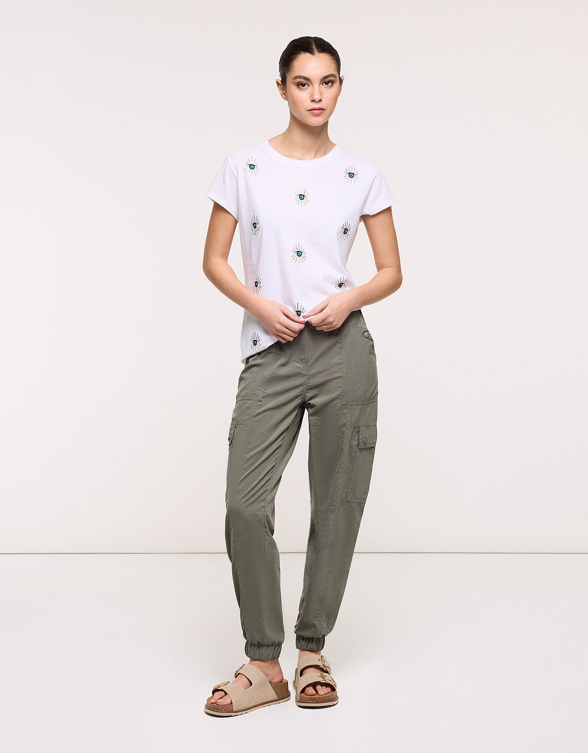 White Evil Eye T-Shirt - Olhosa