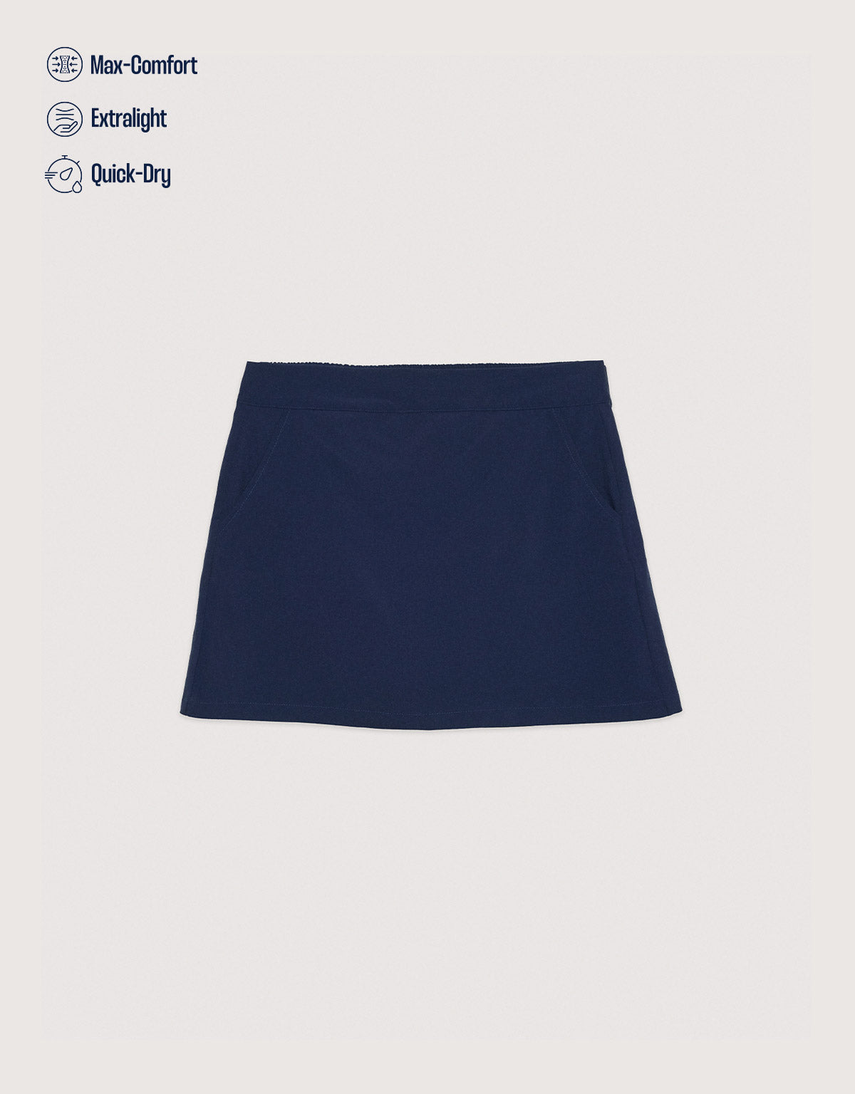 Navy Blue Sporty Mini Skirt - Fabort