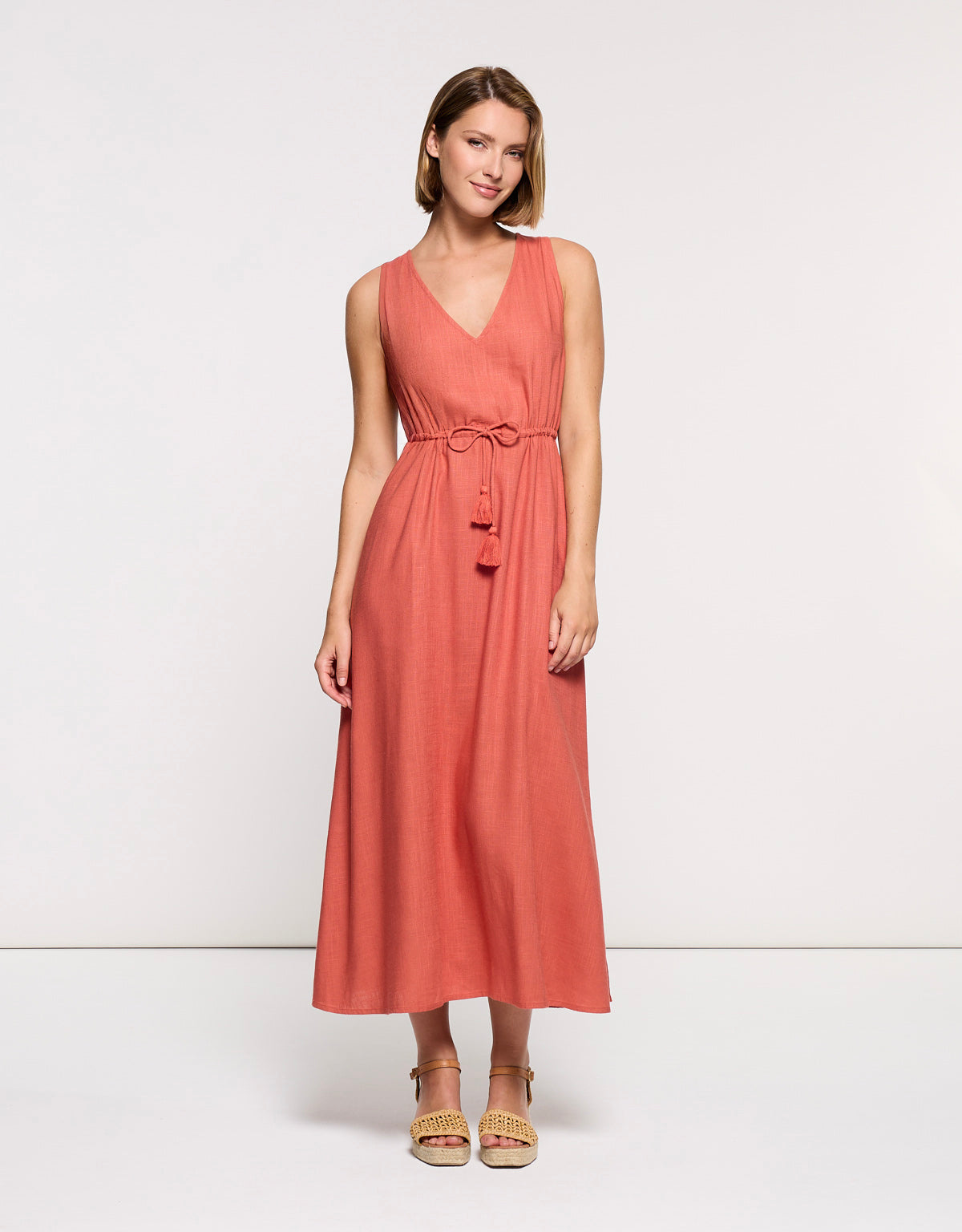 Vestido Midi Rojo Teja - Marilis