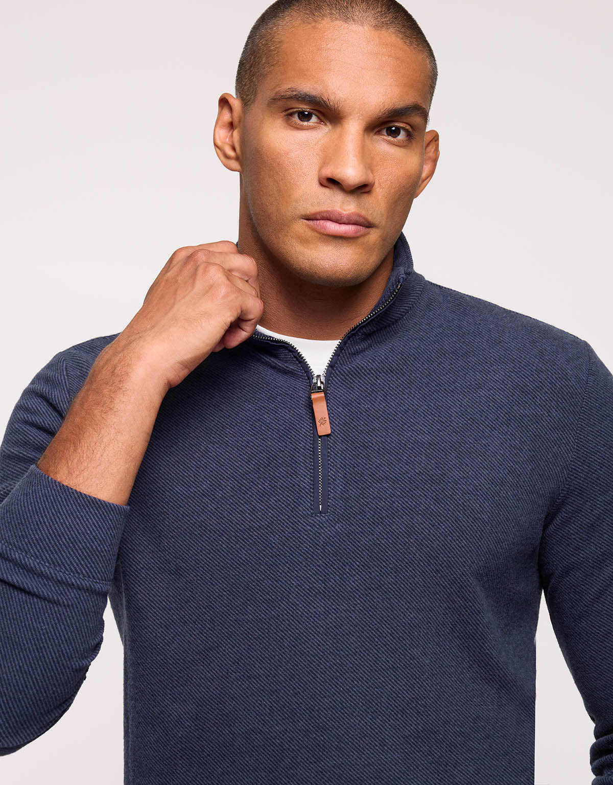 Navy Blue Quarter-Zip Sweatshirt - Falkner