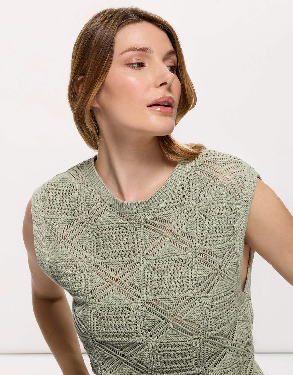 Green Open Knit T-shirt - Grapi