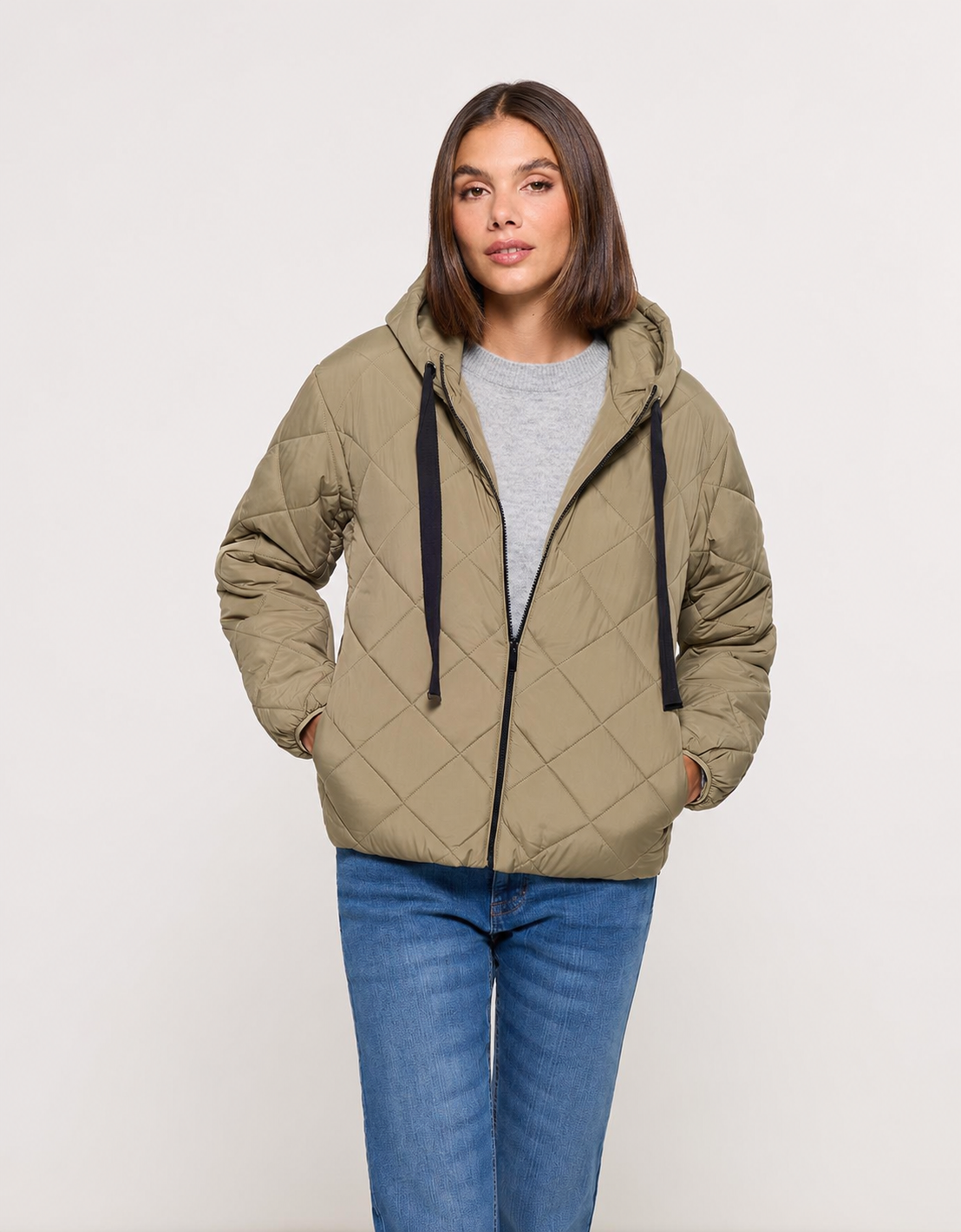 Khaki Hooded Jacket - Dumosa