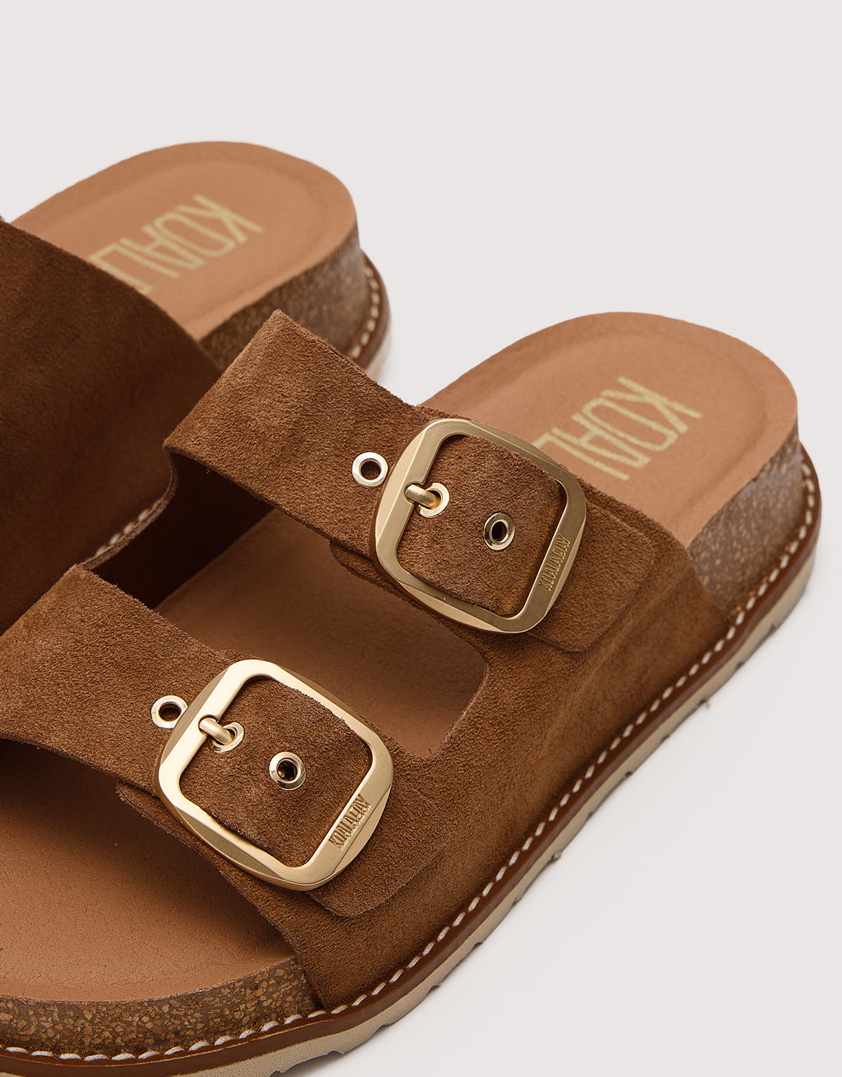 Bio Leather Chocolate Sandal with Wedge - Sintran