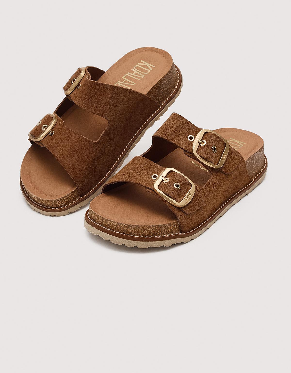 Bio Leather Chocolate Sandal with Wedge - Sintran