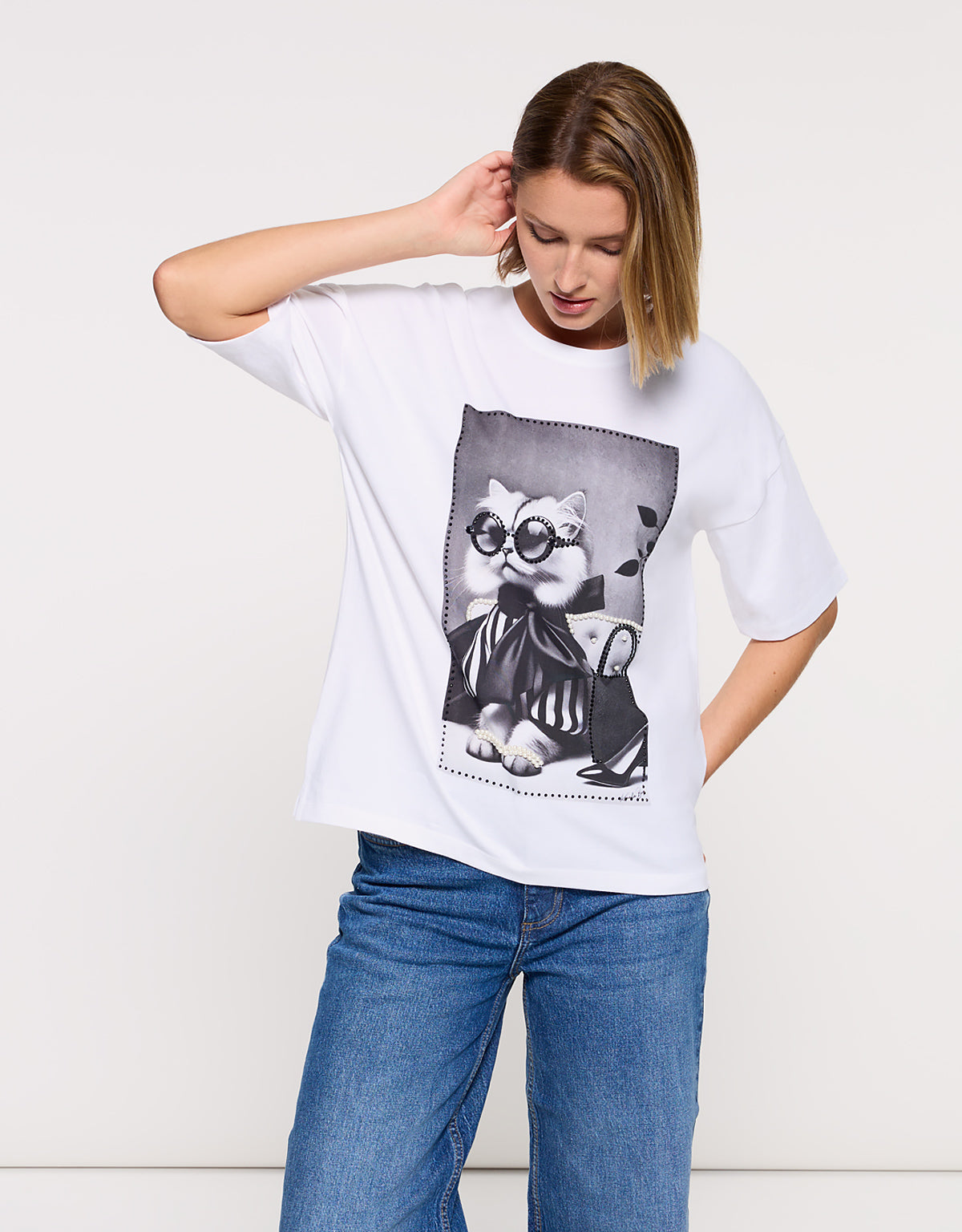 Camiseta Manga Corta Blanco - Gatet