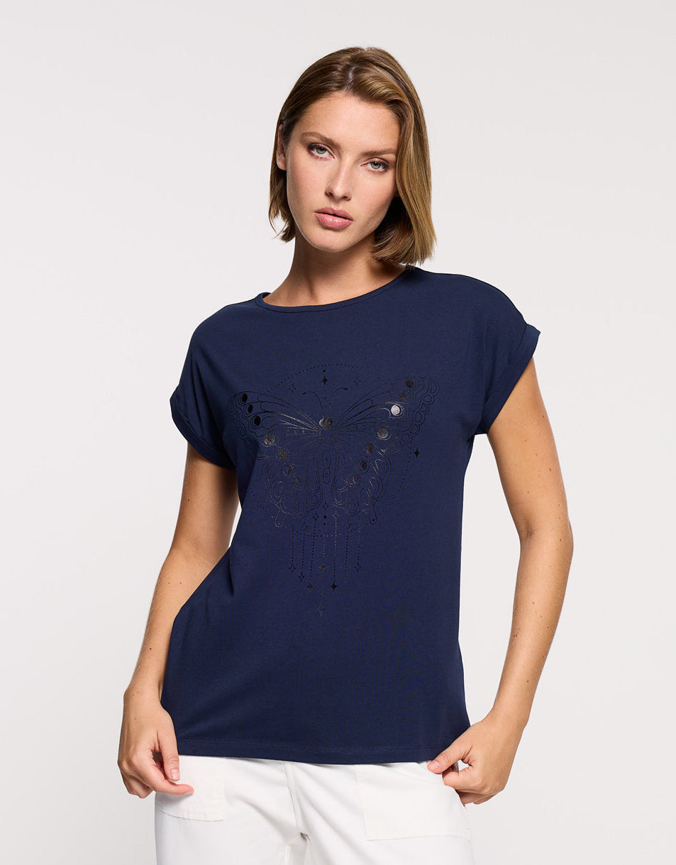 Camiseta Manga Corta Azul Marino - Kalosa