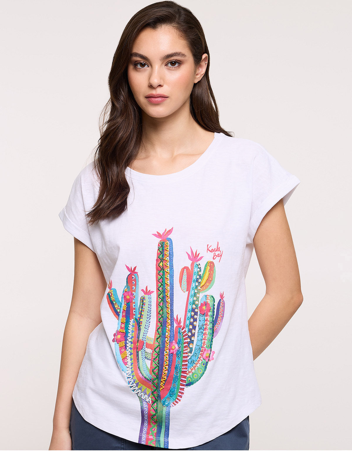 Camiseta Manga Corta Blanca - Cactica