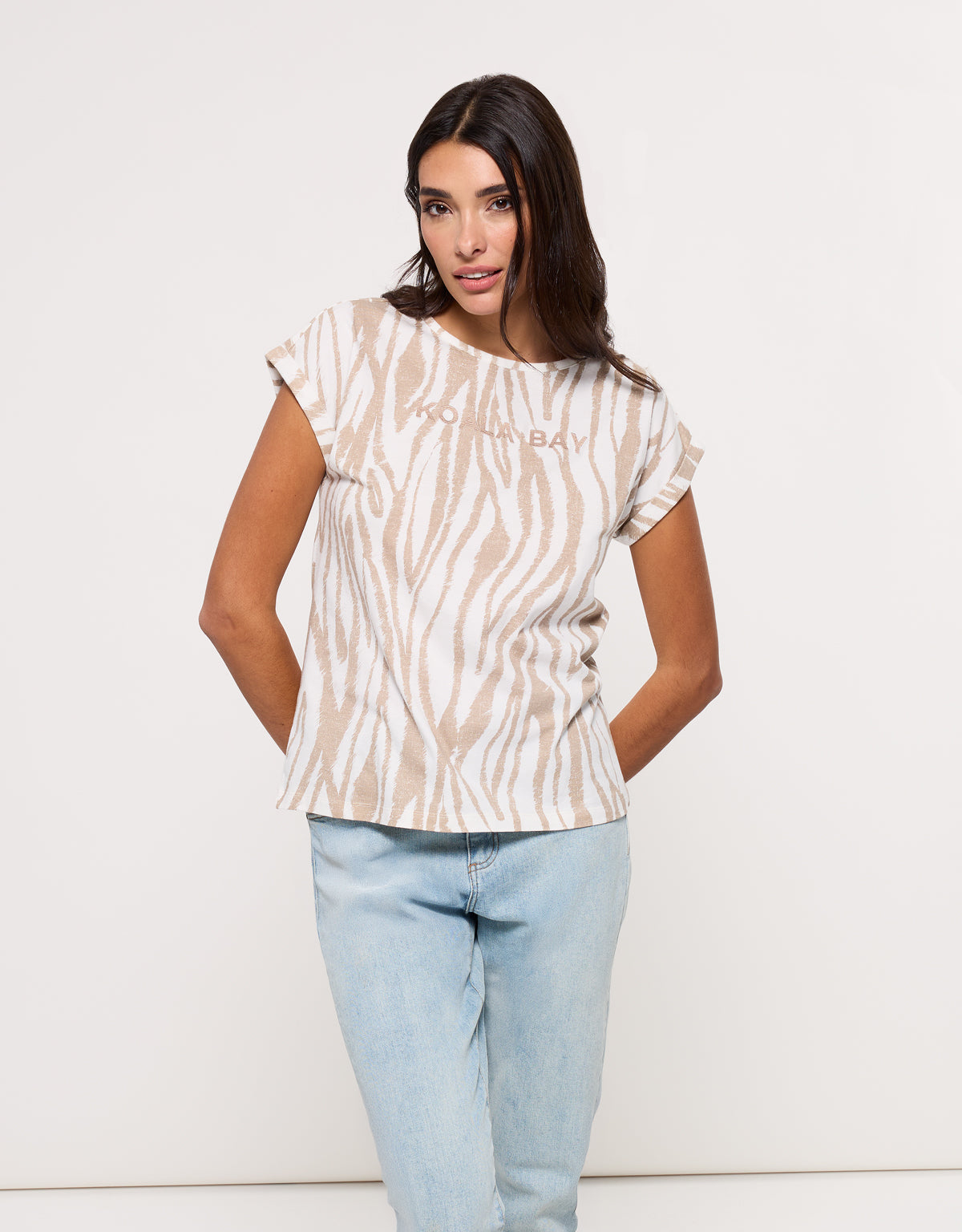 Camiseta Manga Corta Beige - Zebrira 2