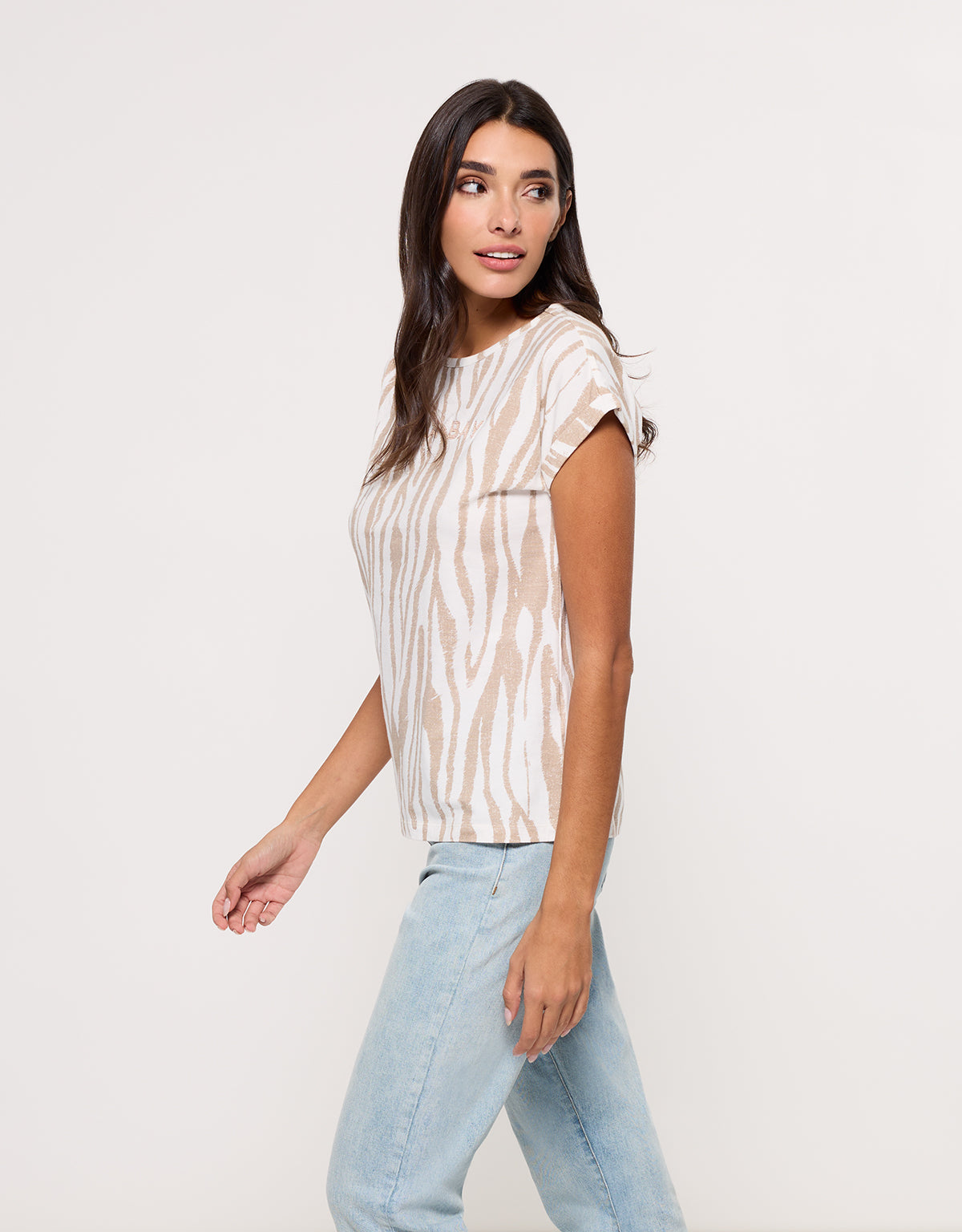 Camiseta Manga Corta Beige - Zebrira 4