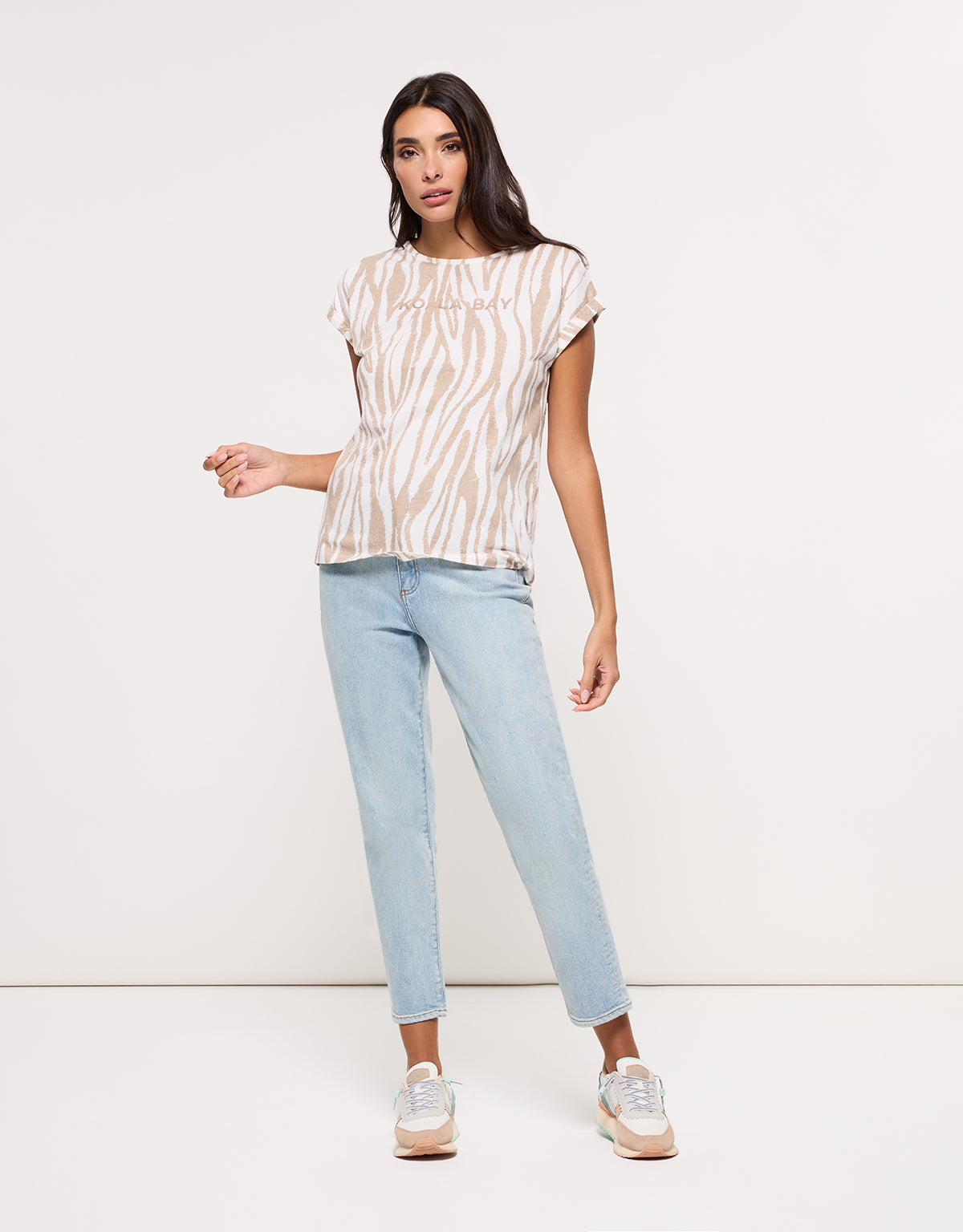 Camiseta Manga Corta Beige - Zebrira 8
