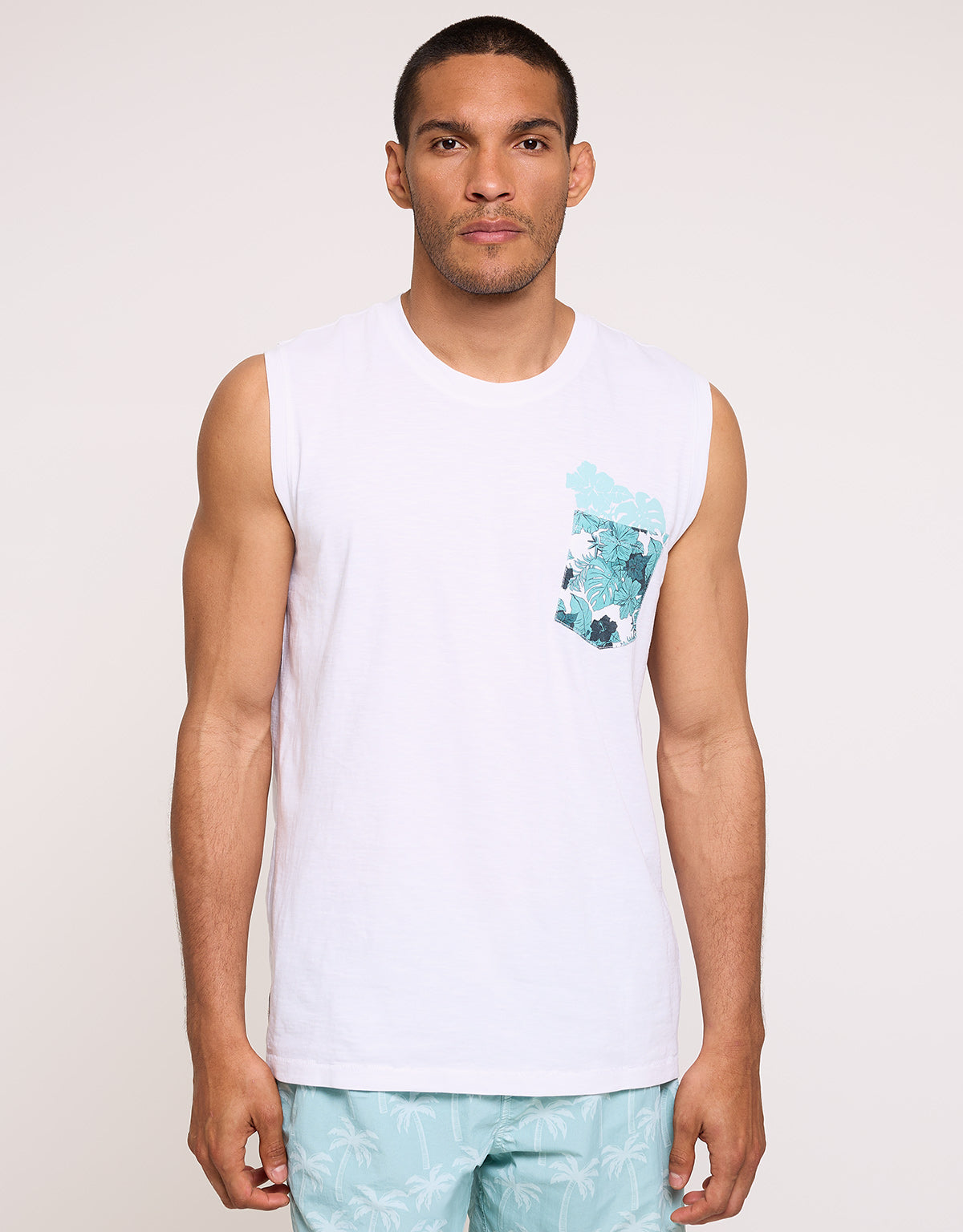 White Sleeveless T-Shirt - Satyr