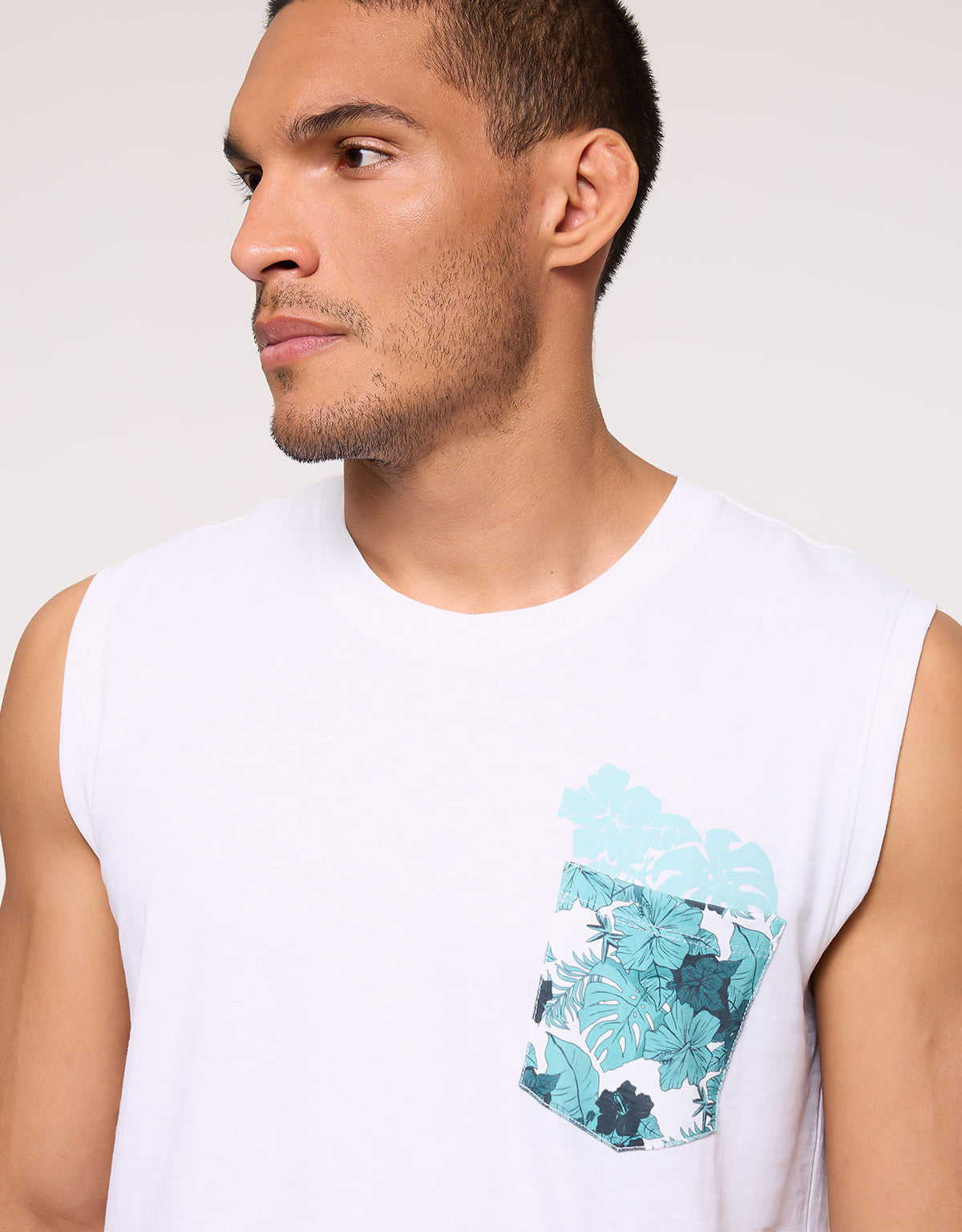 White Sleeveless T-Shirt - Satyr